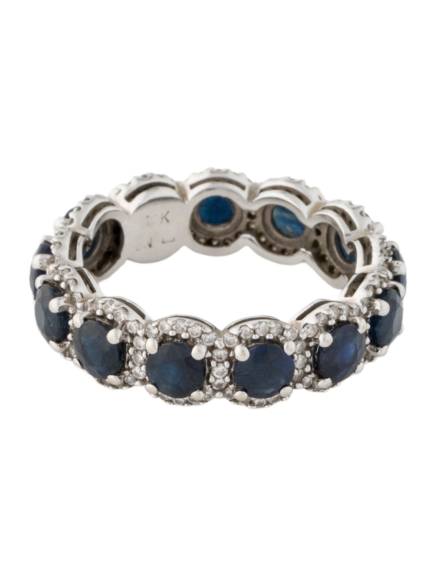 Ring 14K Sapphire & Diamond Eternity Band