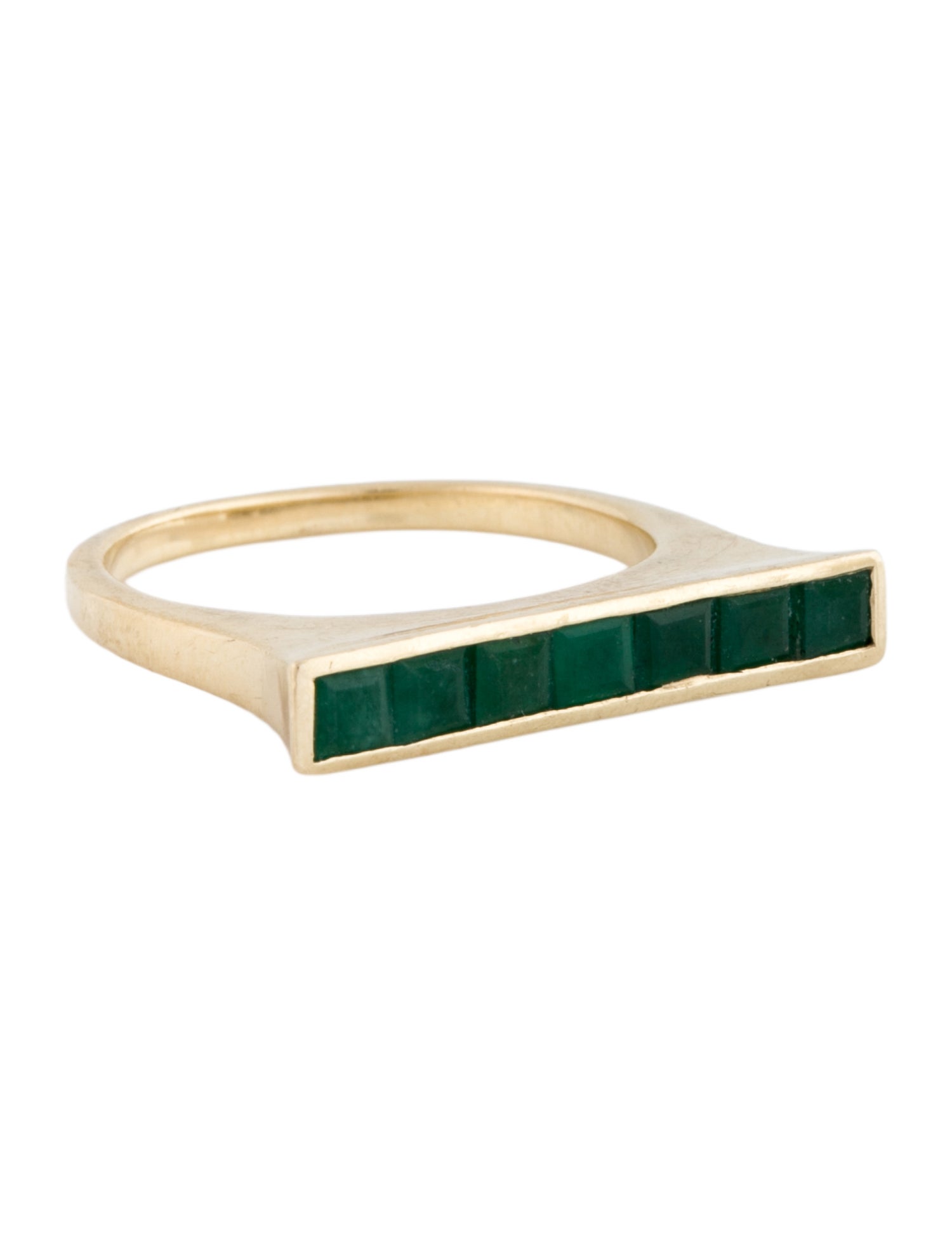 Ring 14K Emerald Channel East-West