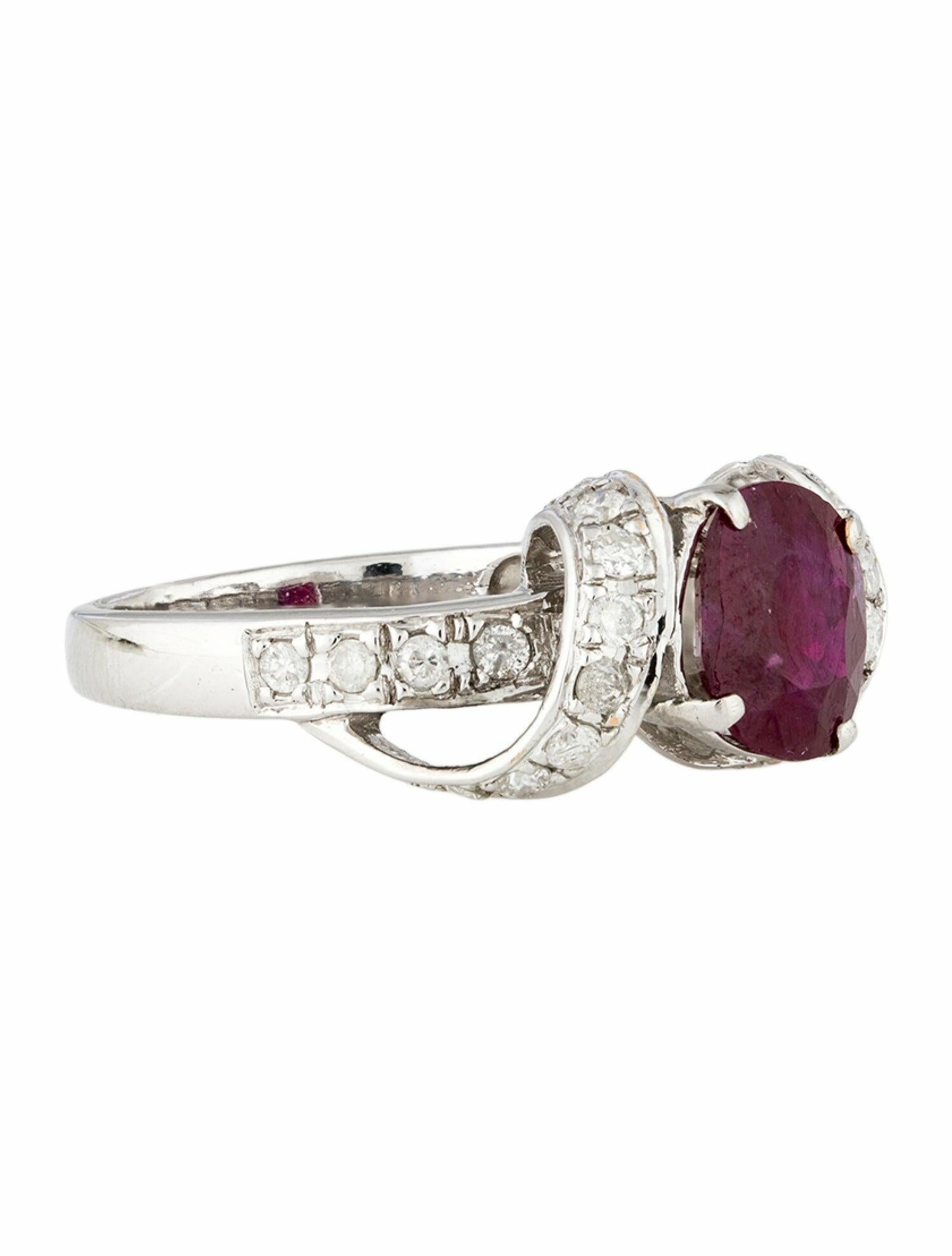 Ring 18K 2.11ct Unheated Burmese Ruby & Diamond Cocktail Ring