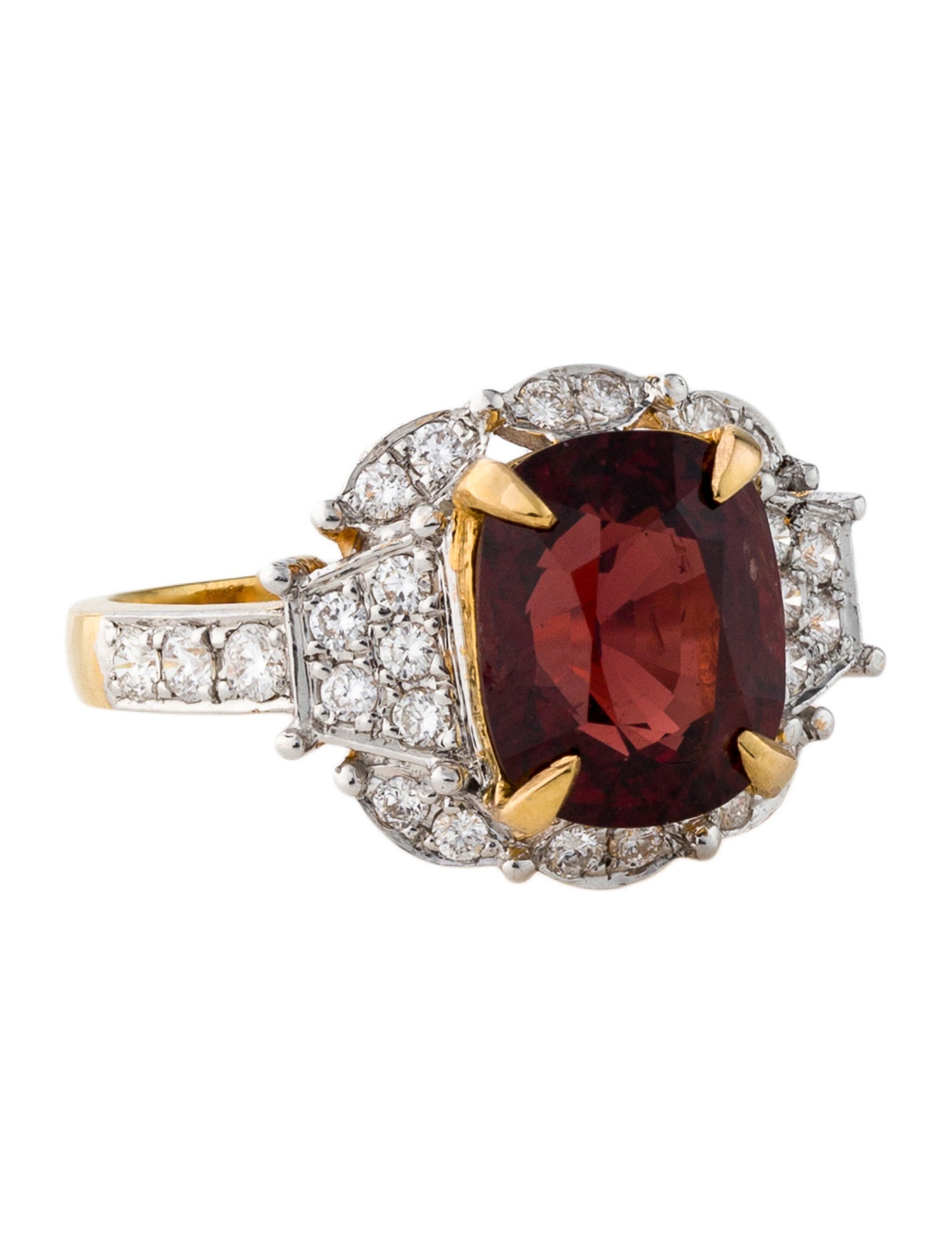 Ring 18K 4.02ct Unheated Burmese Spinel & Diamond Cocktail Ring