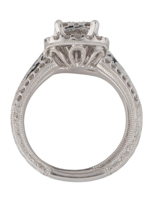 Ring 14K 1.02ctw Diamond Cluster Wedding Ring Set