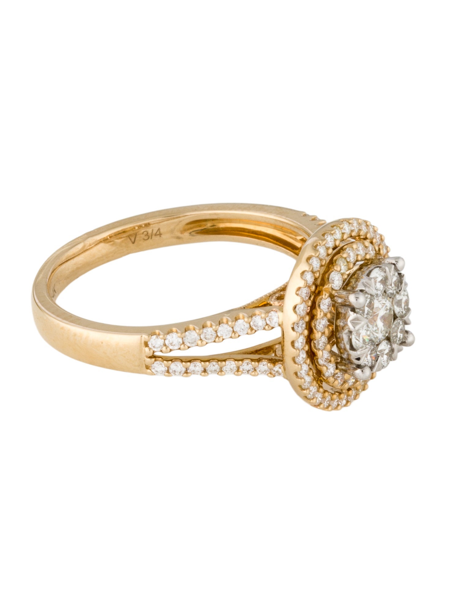 Ring 14K Diamond Cluster Cocktail Ring