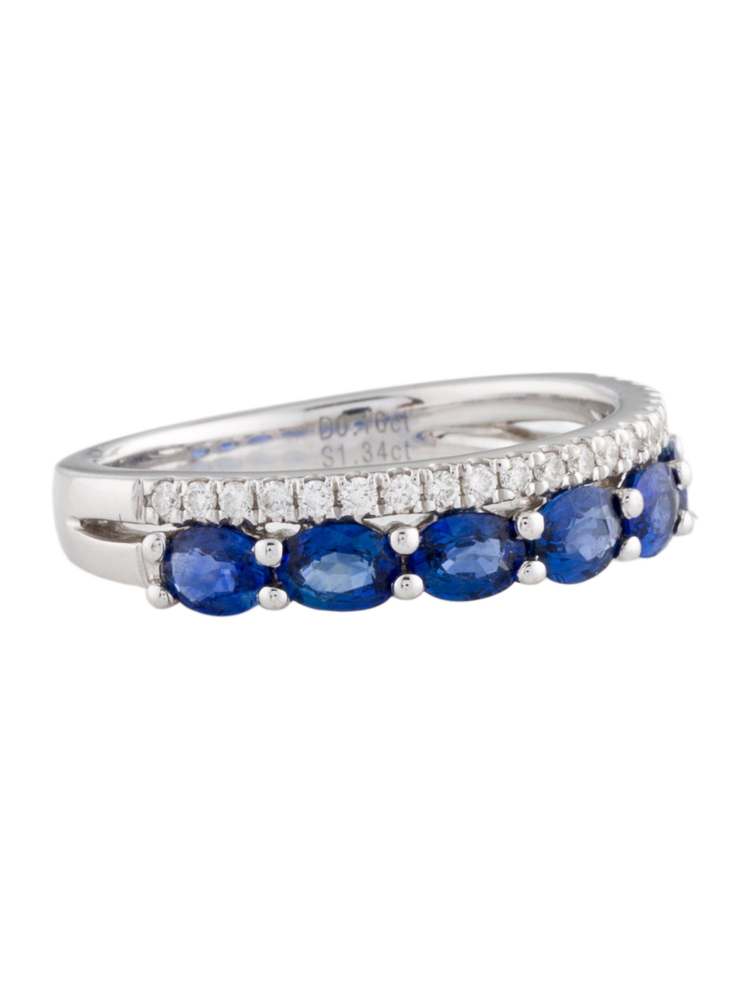 Ring 18K Sapphire & Diamond Half Eternity Band