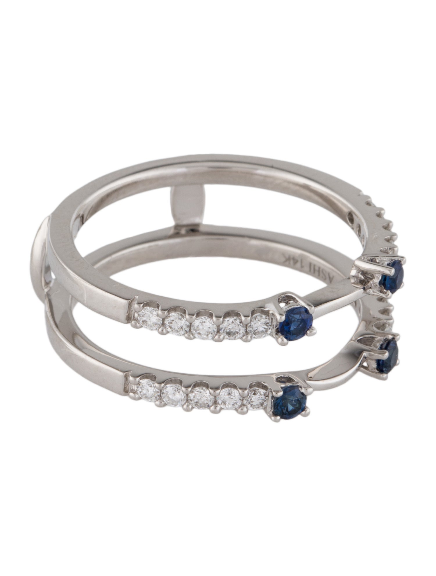 Ring 14K Sapphire & Diamond Band