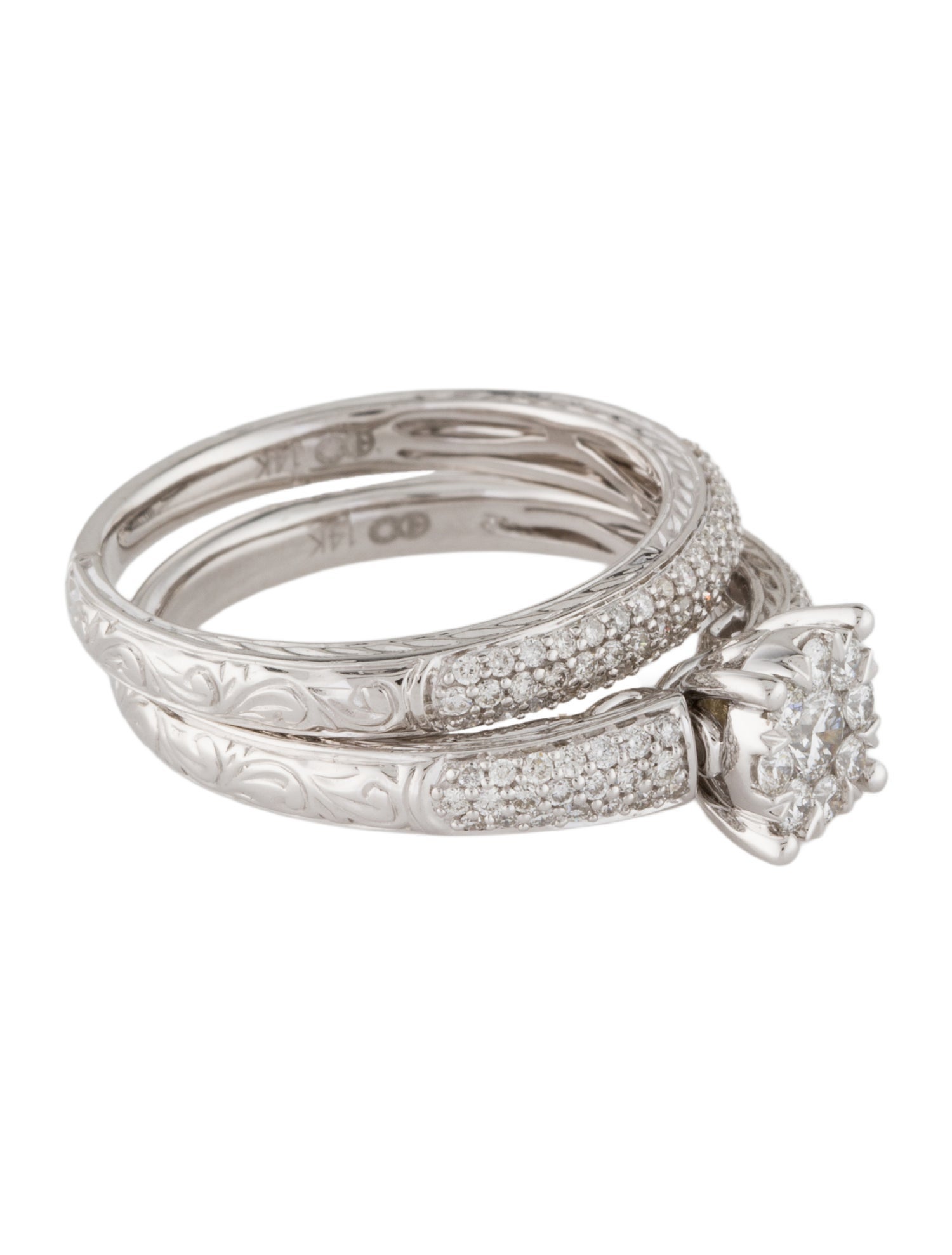 Ring 14K Diamond Wedding Ring Set