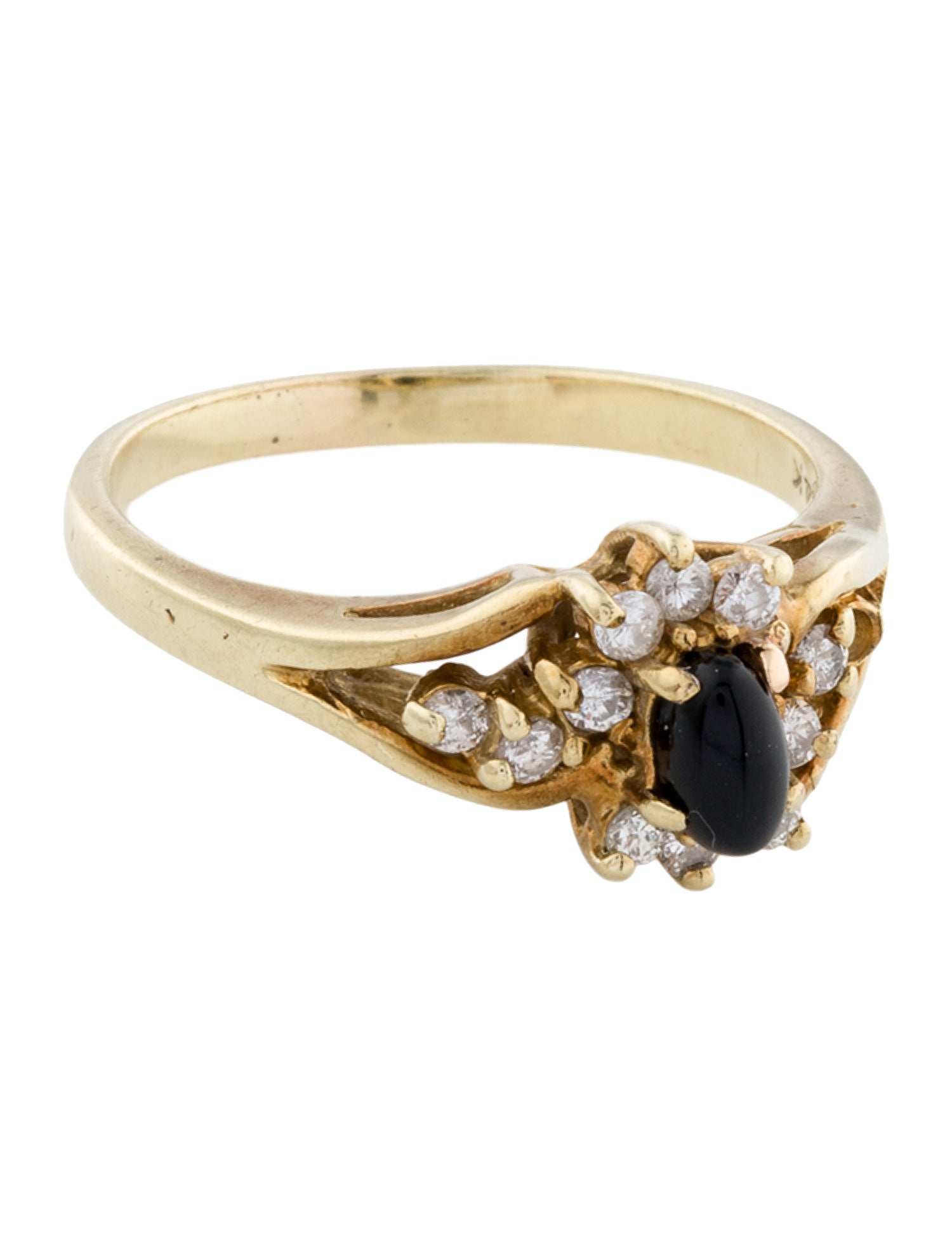 Ring 14K Onyx & Diamond Cocktail