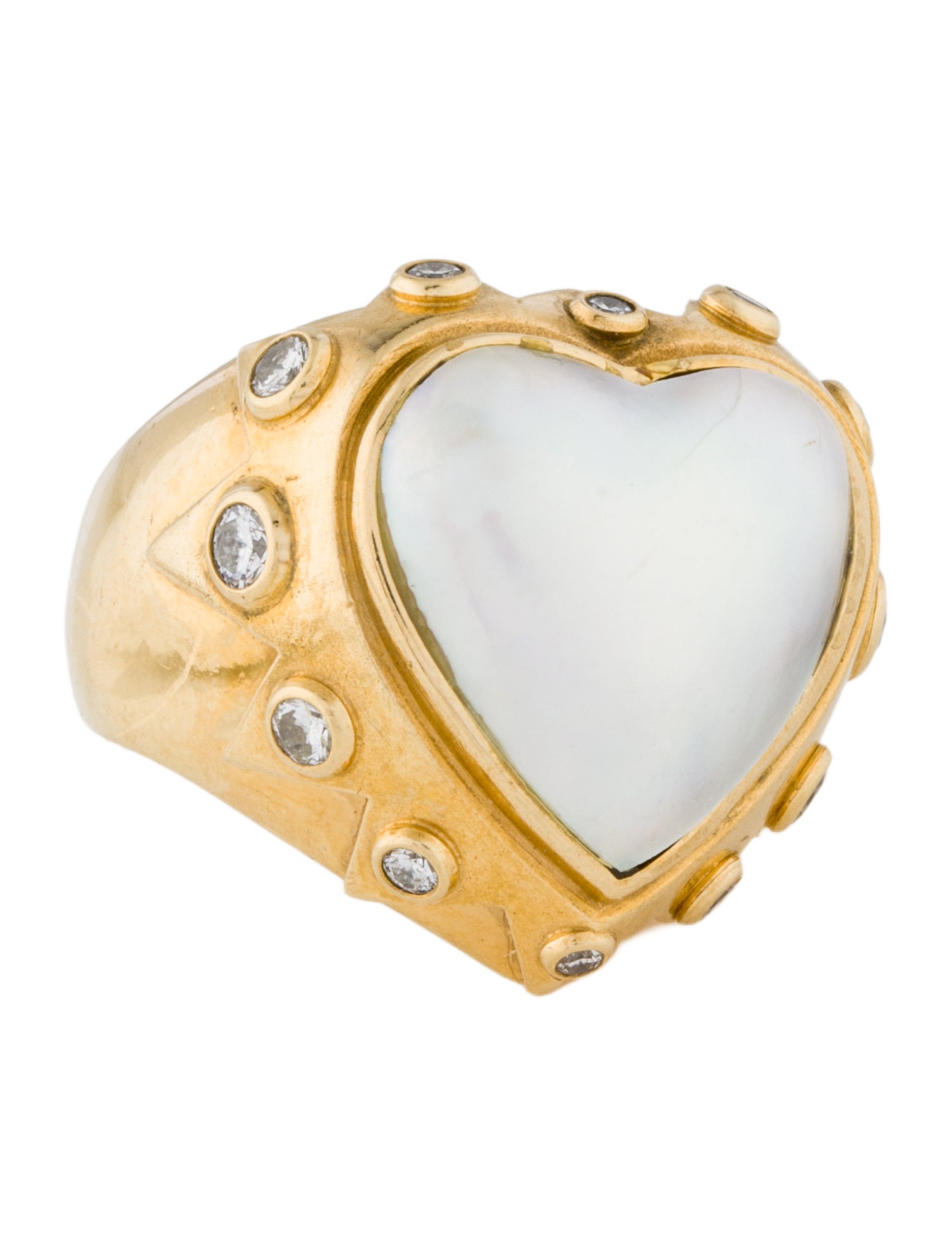 Ring 18K Pearl & Diamond Cocktail