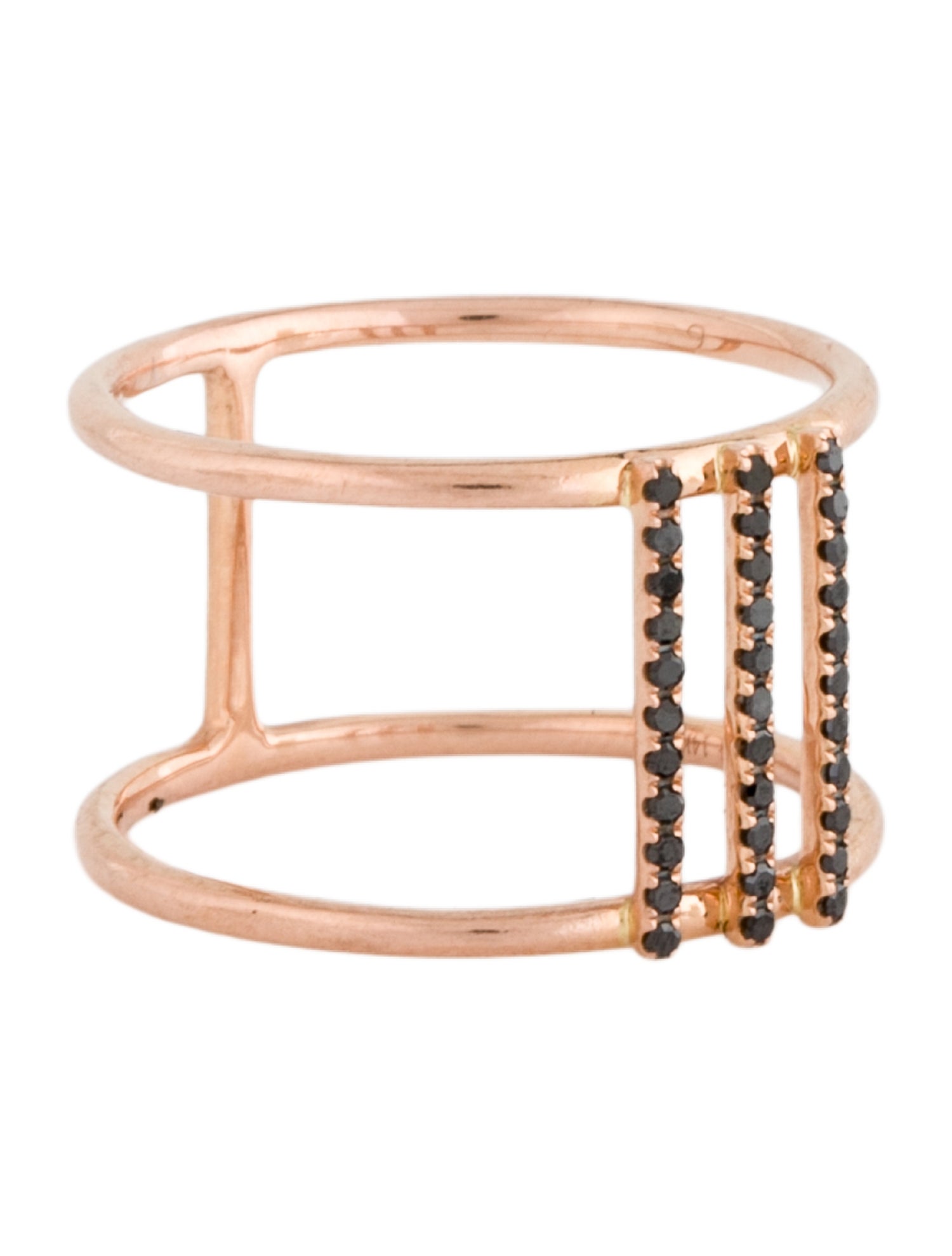 Ring 14K Diamond Open Wide Band