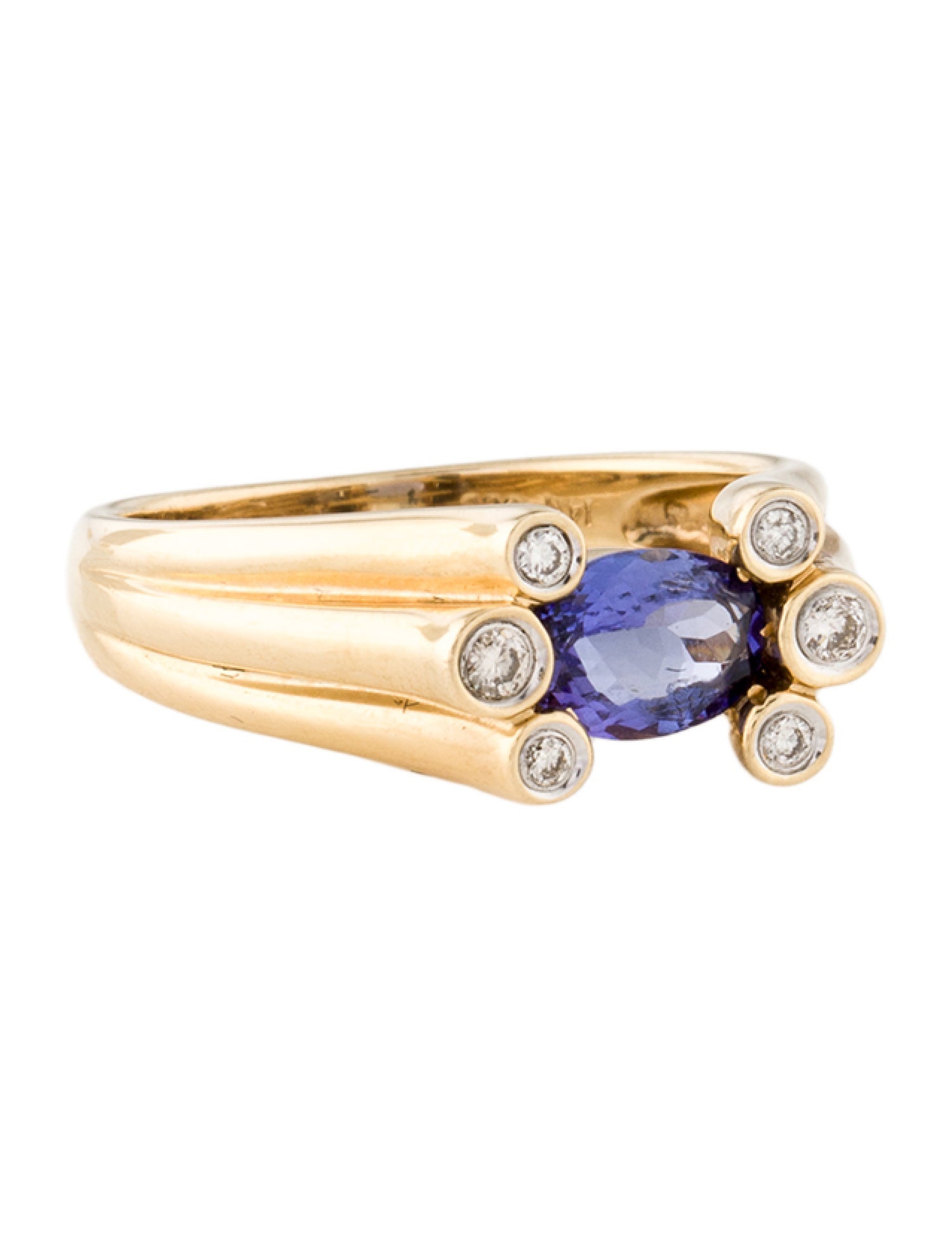 Ring 14K Tanzanite & Diamond Cocktail