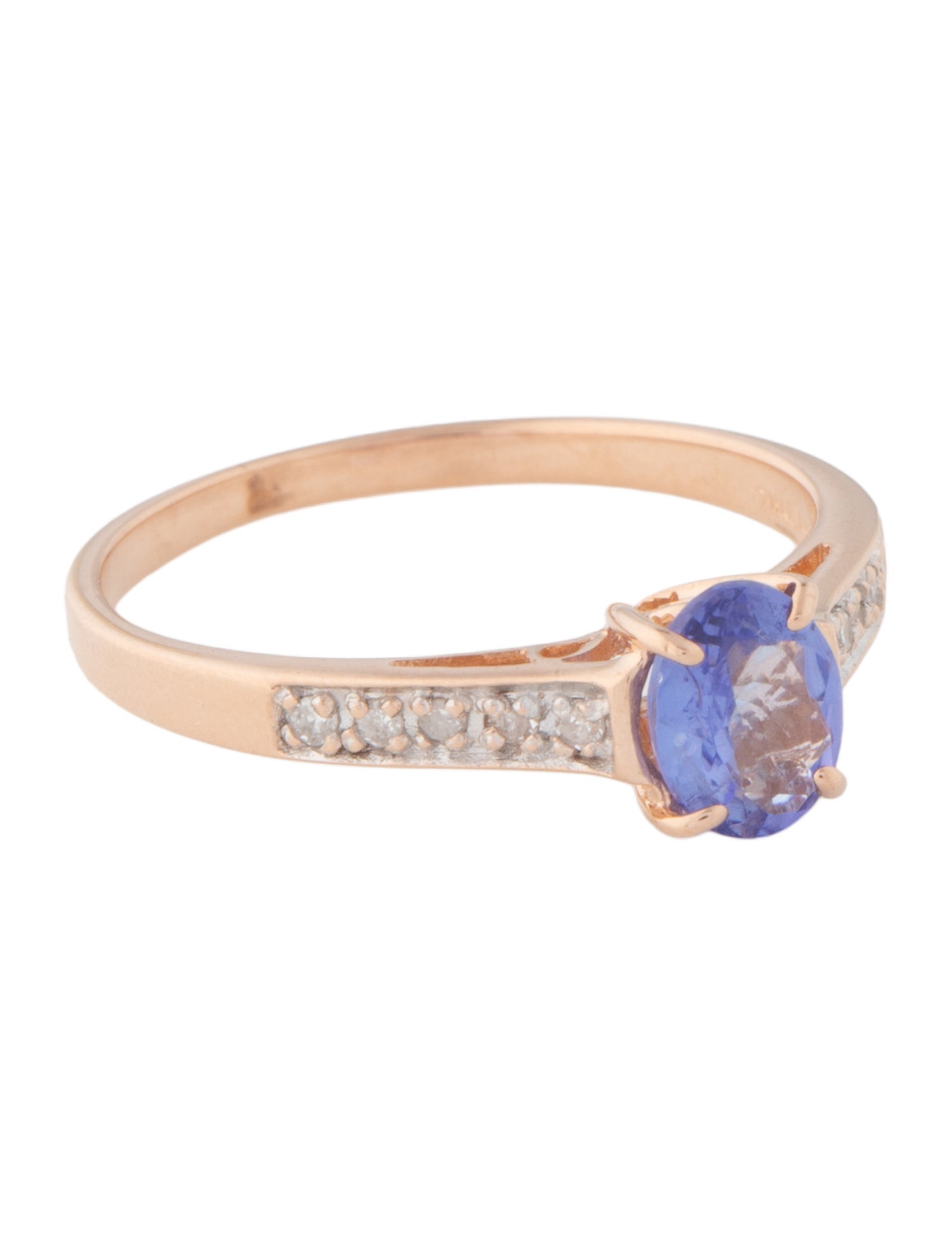 Ring 14K Tanzanite & Diamond Cocktail Ring