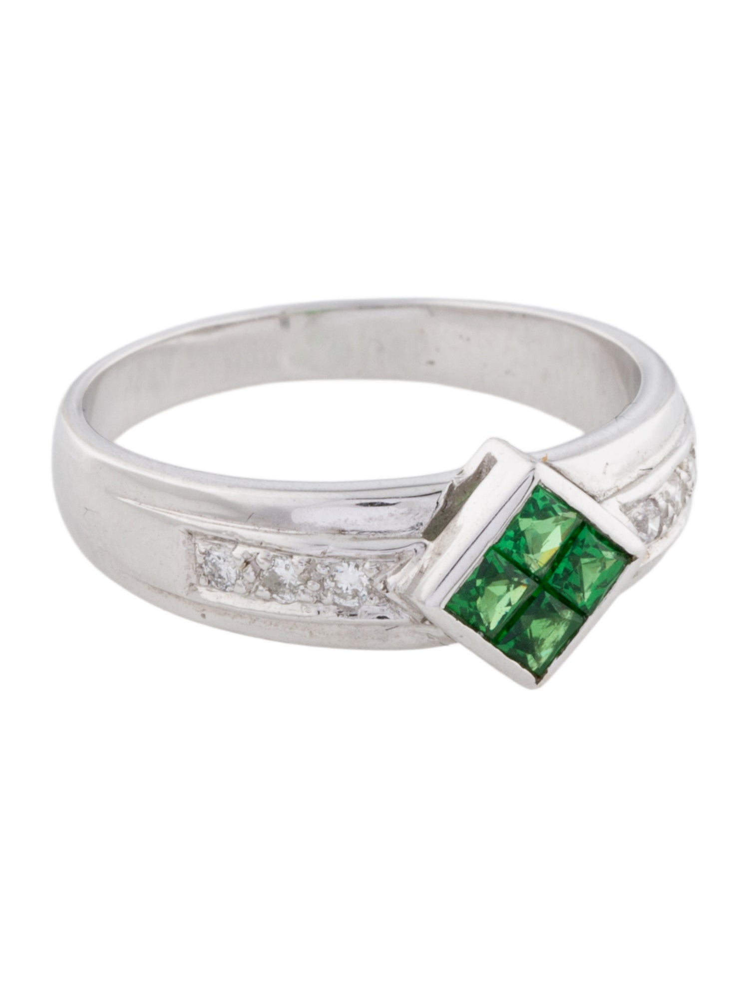 Ring 18K Tsavorite & Diamond Band Ring