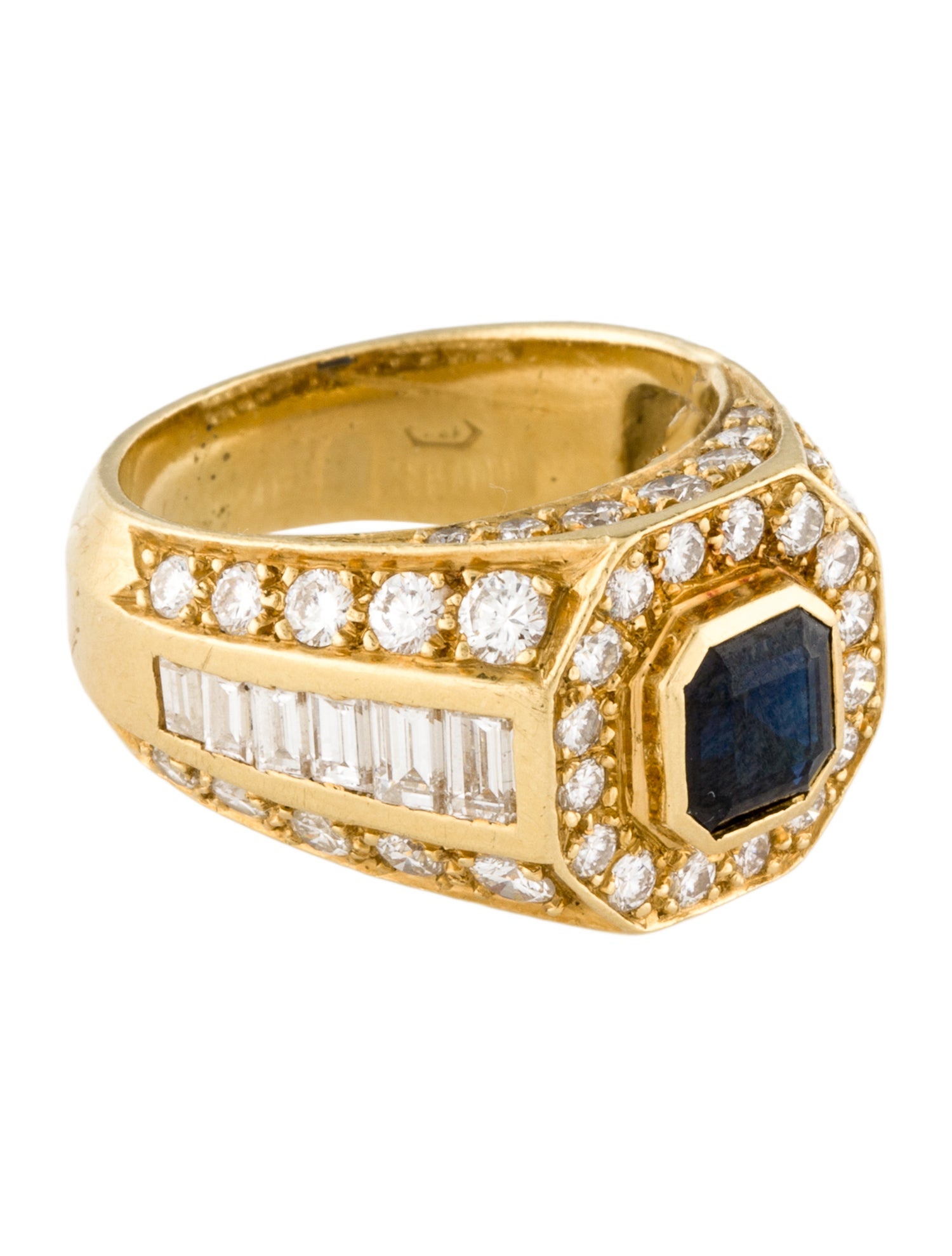 Ring 18K 1.84ctw Diamond & Sapphire Cocktail Ring