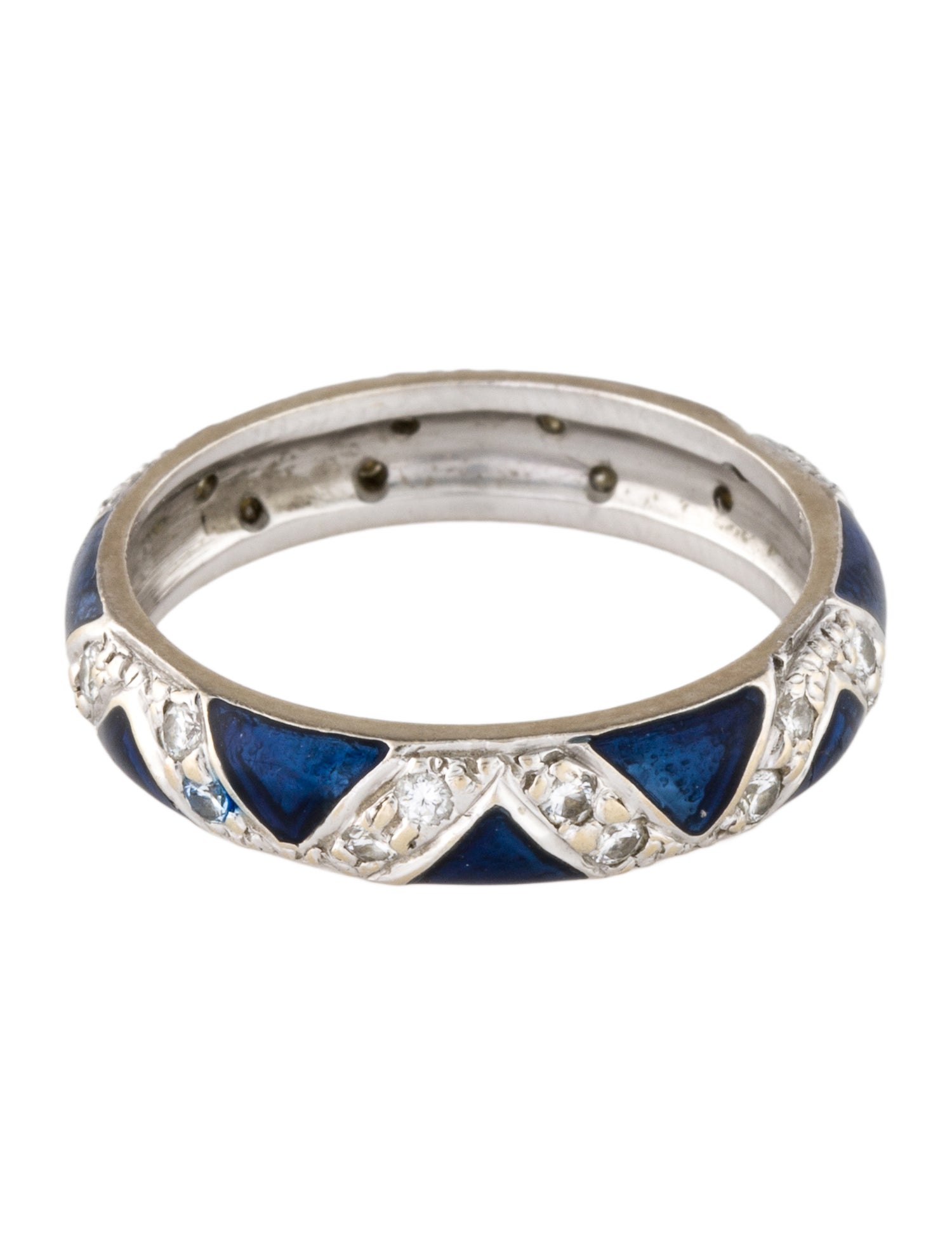 Ring 18K Diamond & Enamel Band