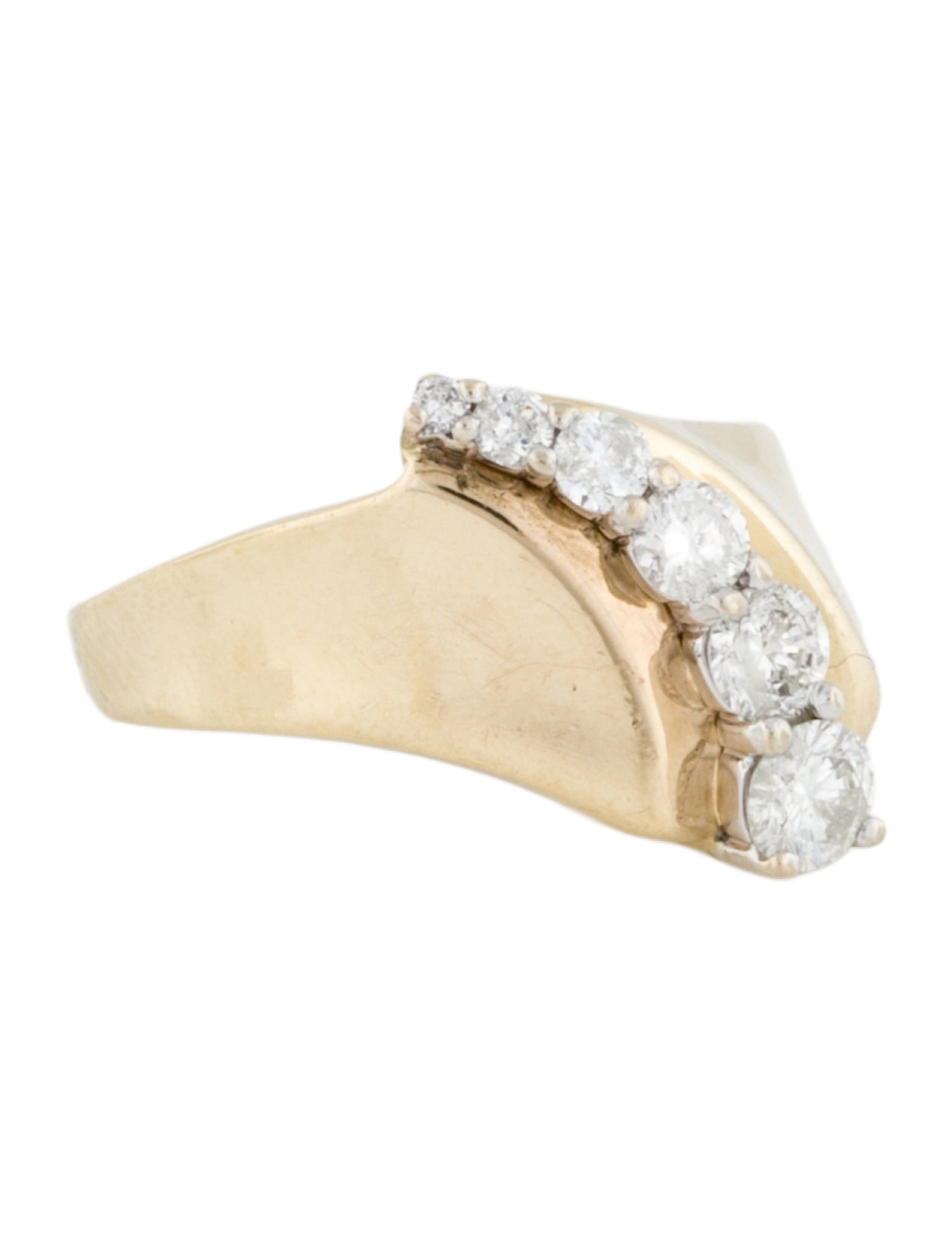 Ring 10K Diamond Wave Cocktail Ring