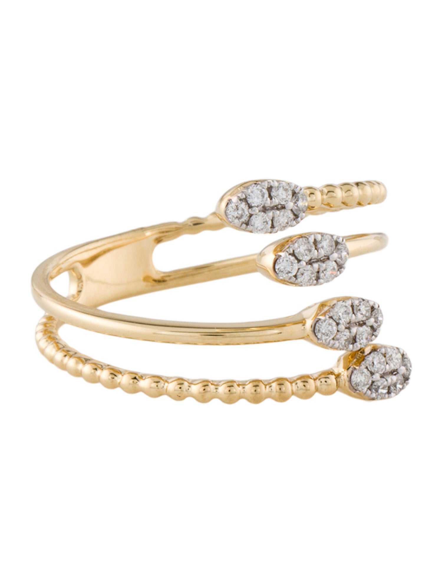 Ring 14K Diamond Bypass Band Ring