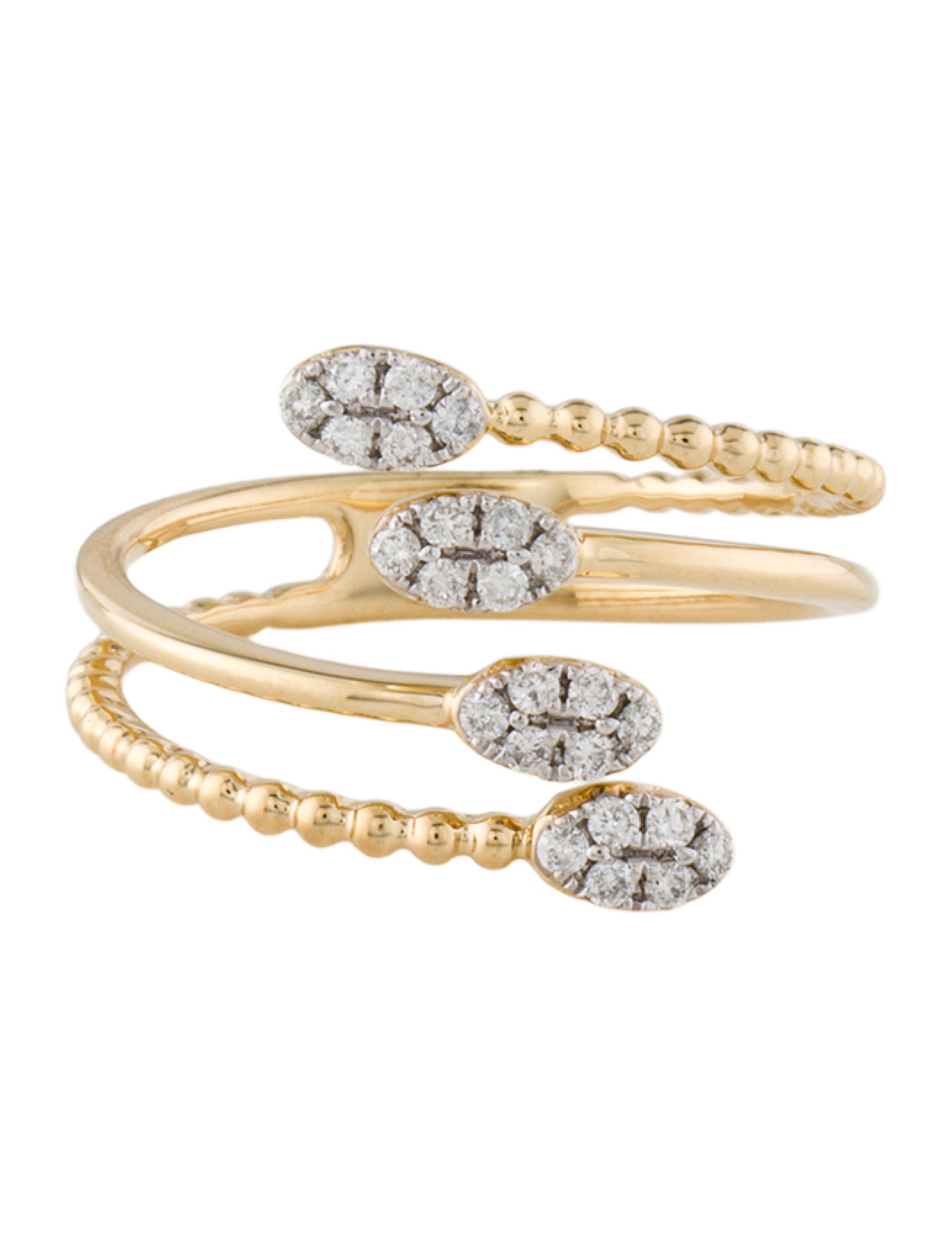 Ring 14K Diamond Bypass Band Ring