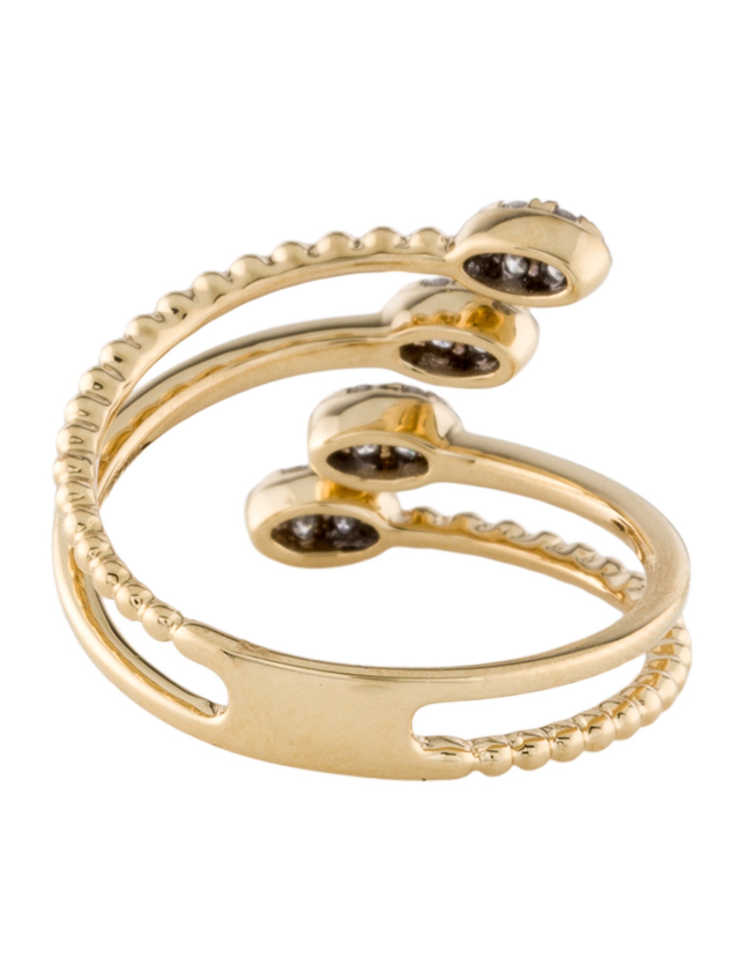 Ring 14K Diamond Bypass Band Ring