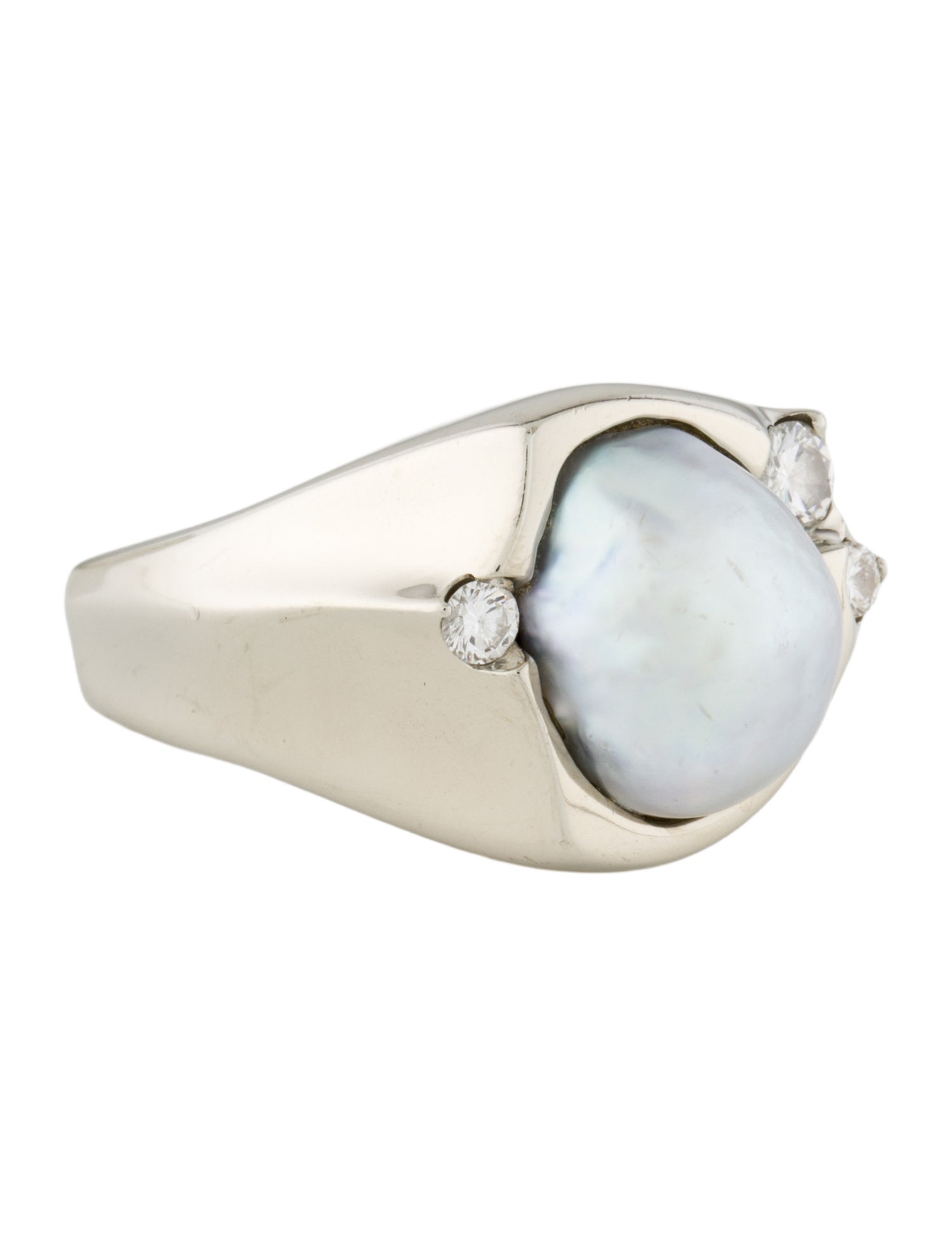 Ring 18K Pearl & Diamond Cocktail Ring