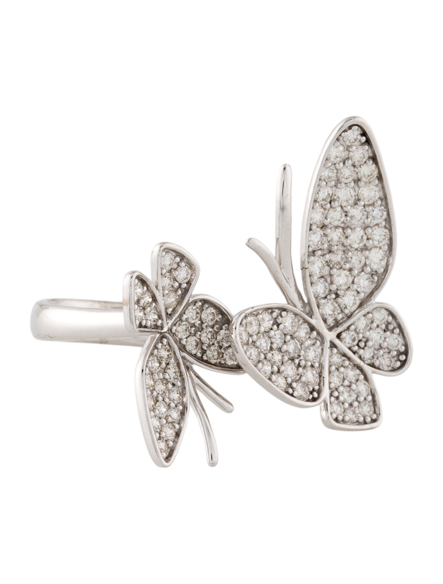 Ring 14K 1.10ctw Diamond Butterfly Cocktail Ring