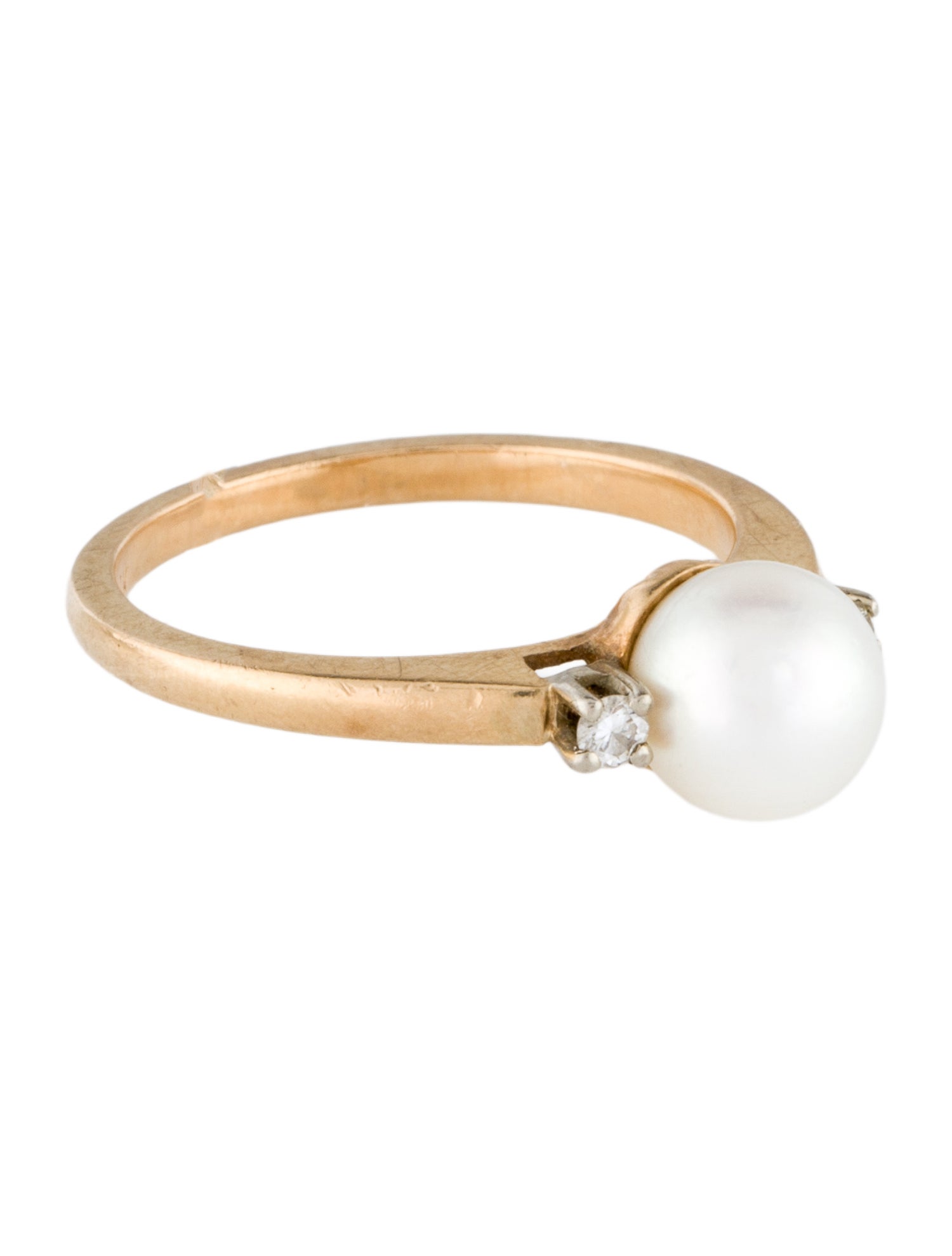 Ring 14K Pearl & Diamond Cocktail Ring
