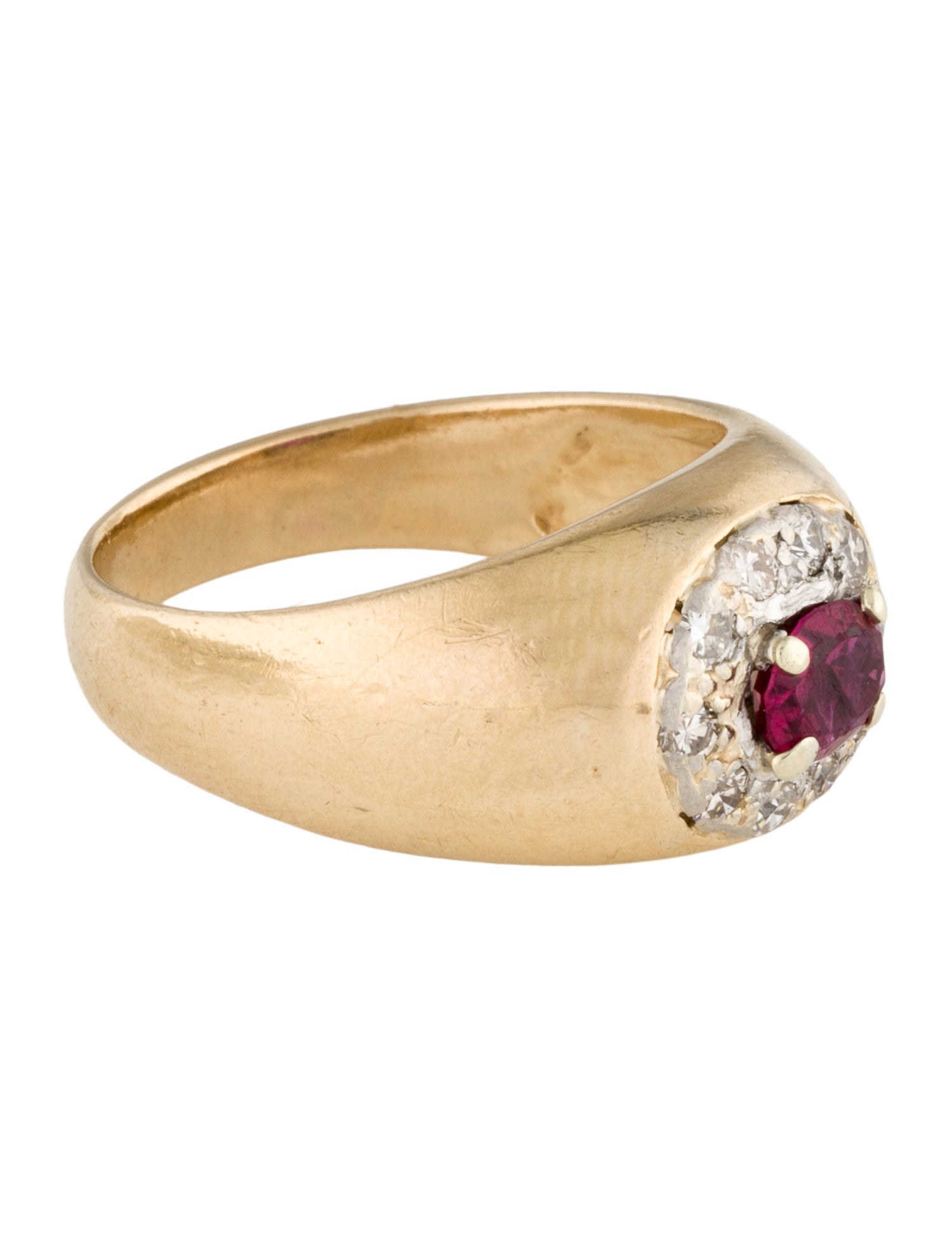 Ring 14K Ruby & Diamond Cocktail Ring