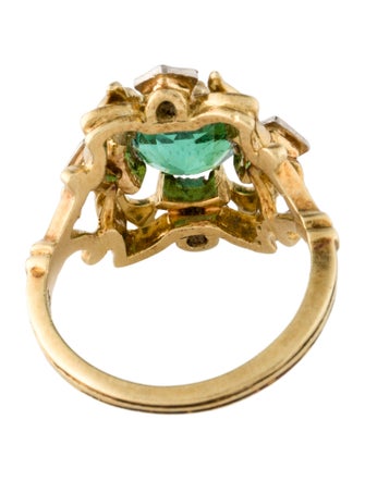 Ring 14K 1.60ct Tourmaline & Diamond Cocktail Ring