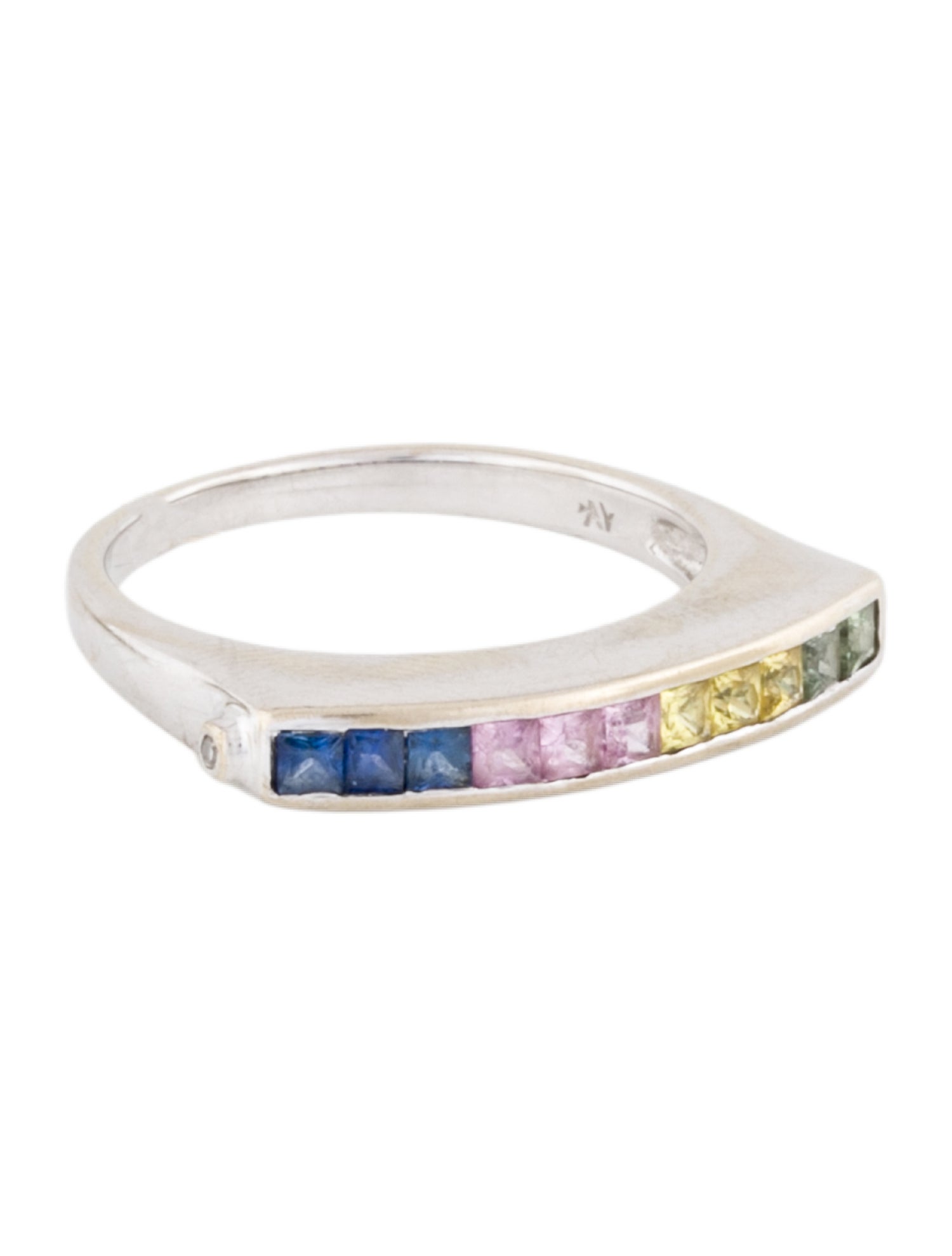 Ring 14K Multicolor Sapphire Band Ring