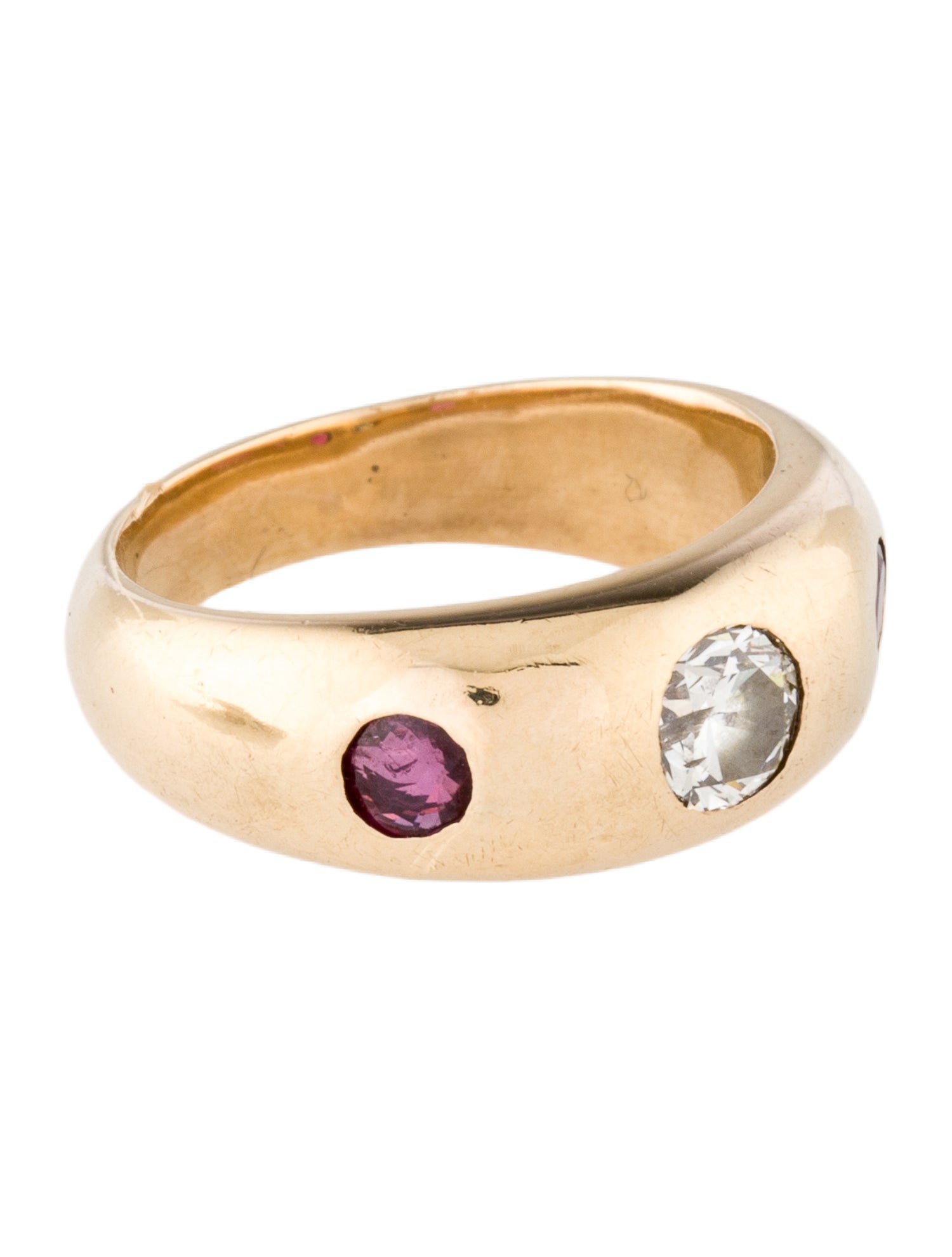 Ring 14K Diamond & Ruby Band