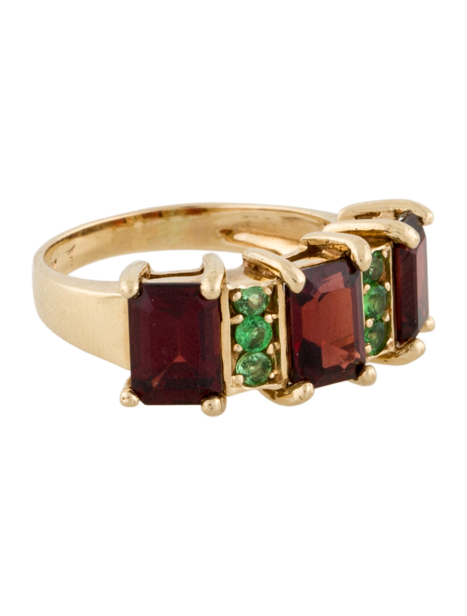 Ring 14K Garnet & Tsavorite