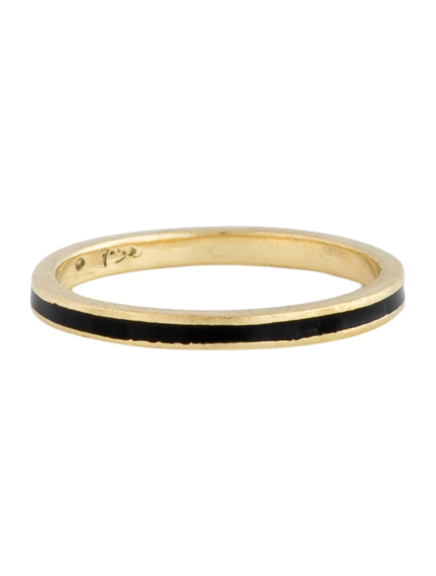 Ring 18K & Enamel Stacking Band Ring