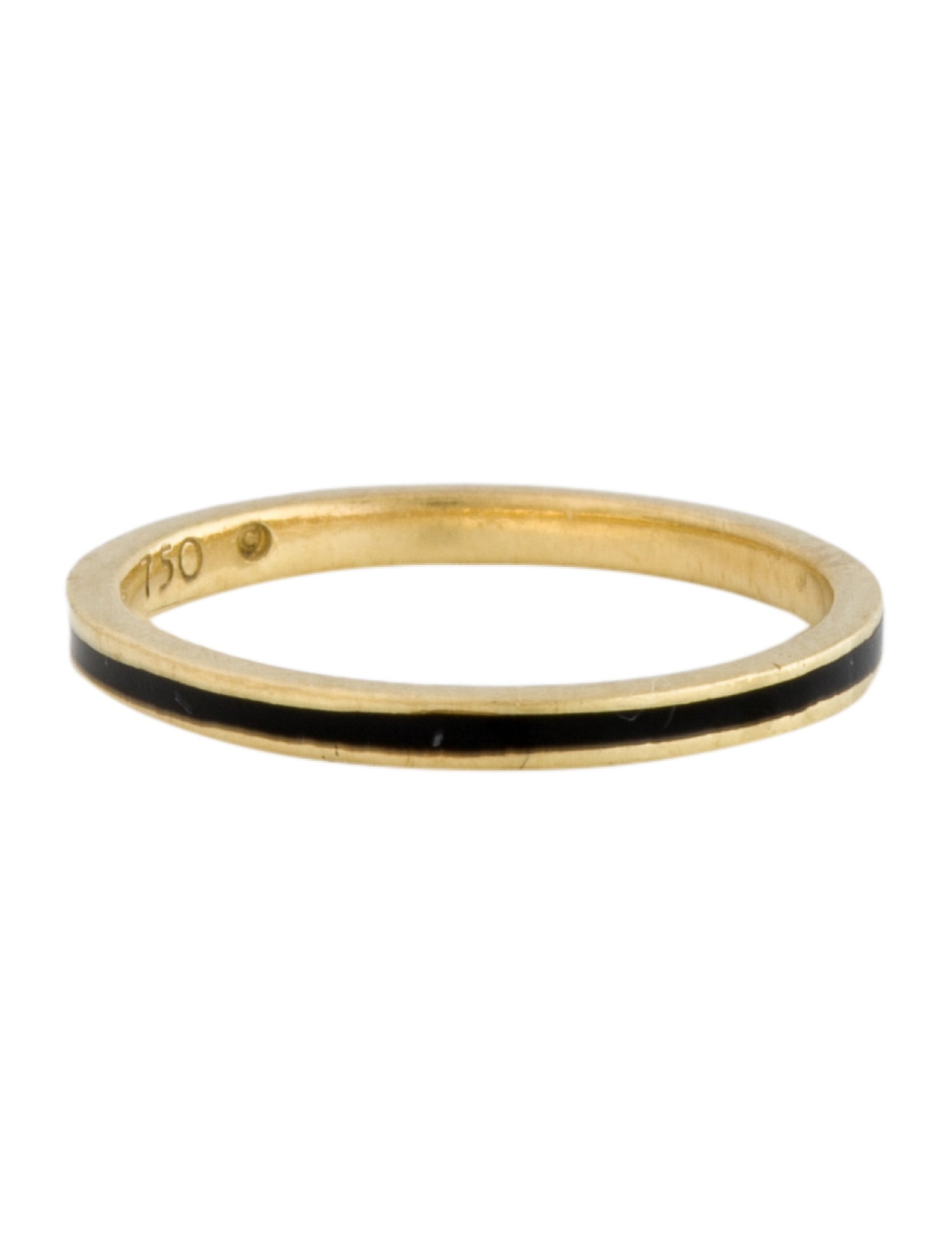 Ring 18K & Enamel Stacking Band Ring