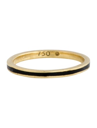 Ring 18K & Enamel Stacking Band Ring