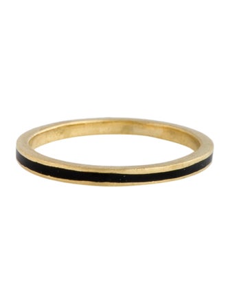 Ring 18K & Enamel Stacking Band Ring