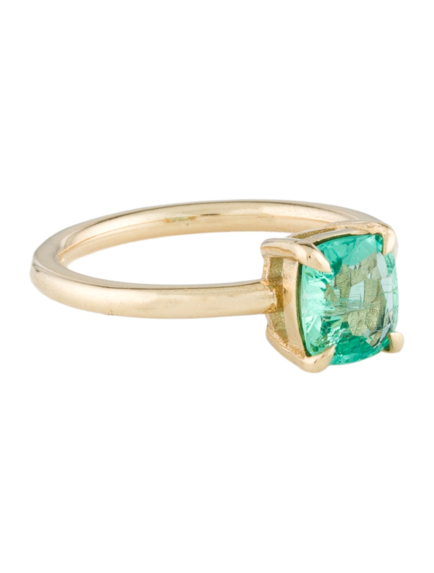 Ring 14K 1.09ct Emerald Cocktail Ring