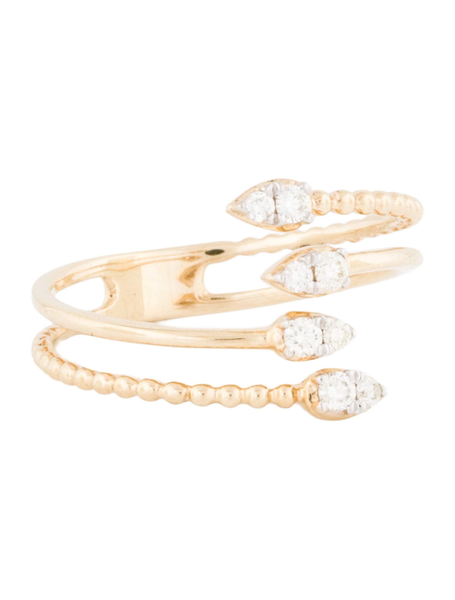 Ring 14K Diamond Open End RIng