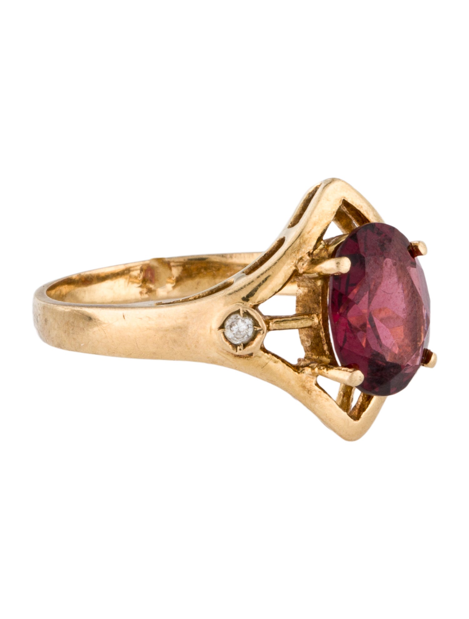 Ring 14K 2.15ctw Garnet & Diamond Cocktail Ring