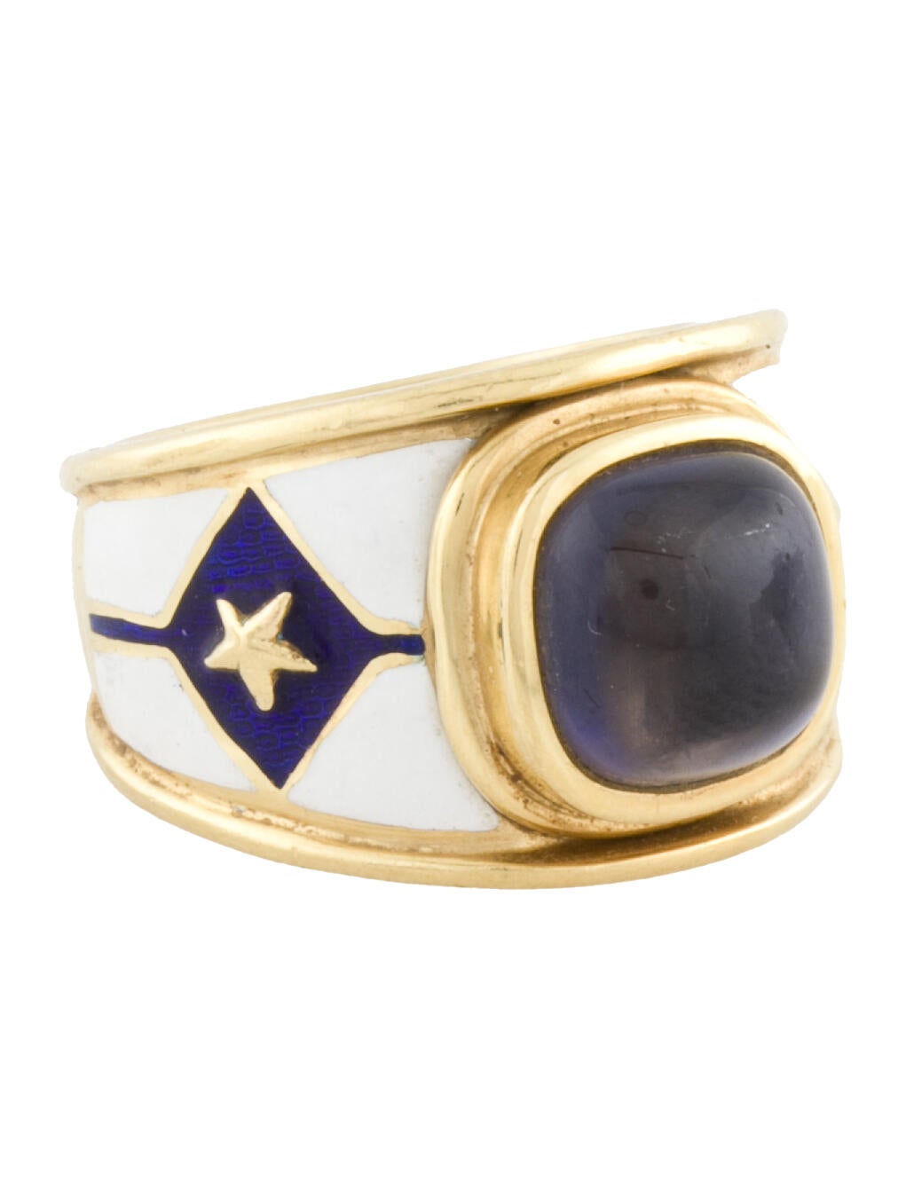Ring Mavito 18K Iolite & Enamel Cocktail Ring