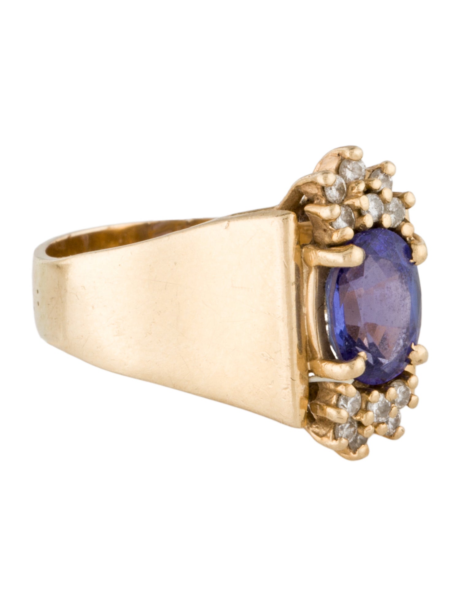 Ring 14K 1.49ct Tanzanite & Diamond Cocktail Ring