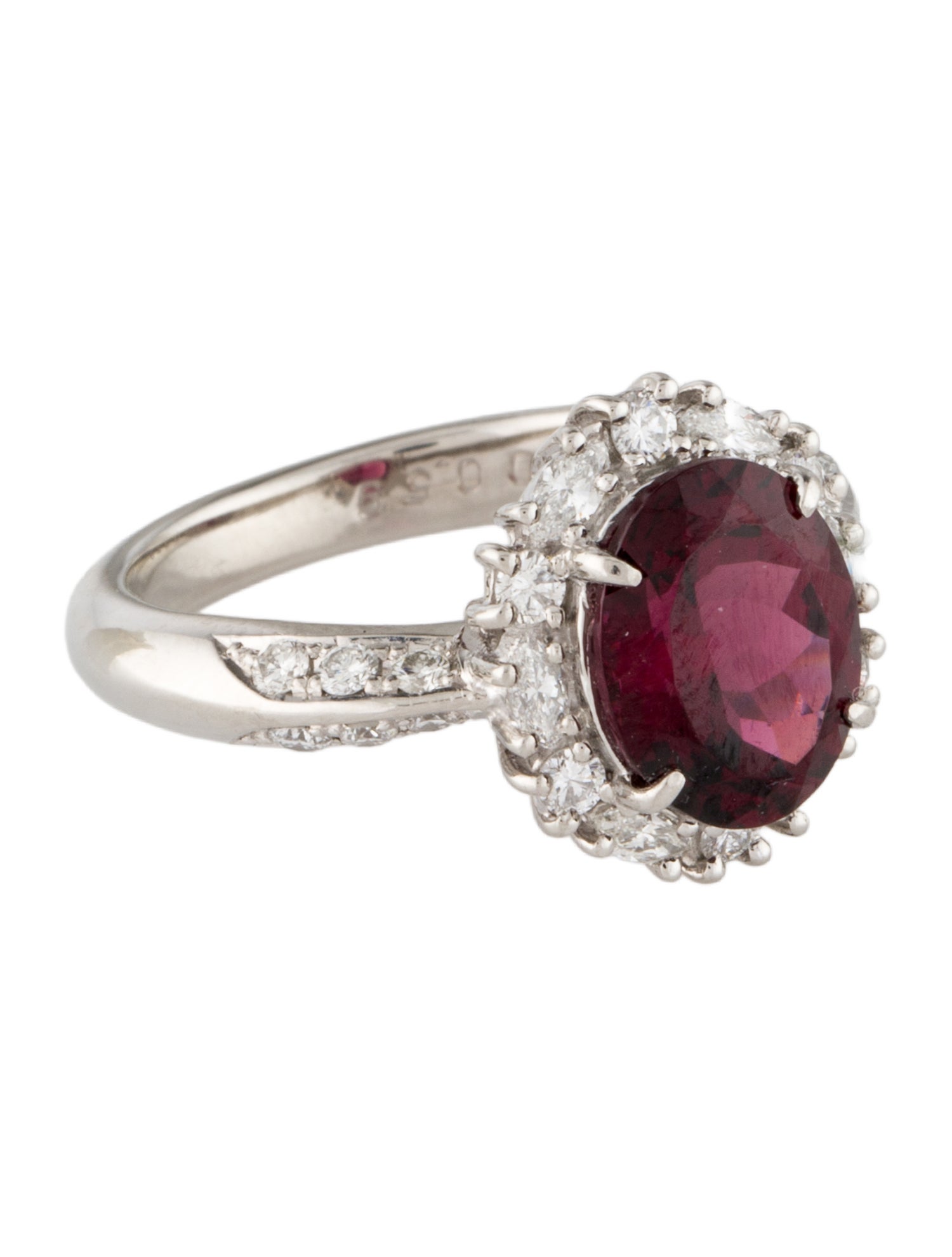 Ring Platinum 3.21ct Rhodolite & Diamond Cocktail Ring
