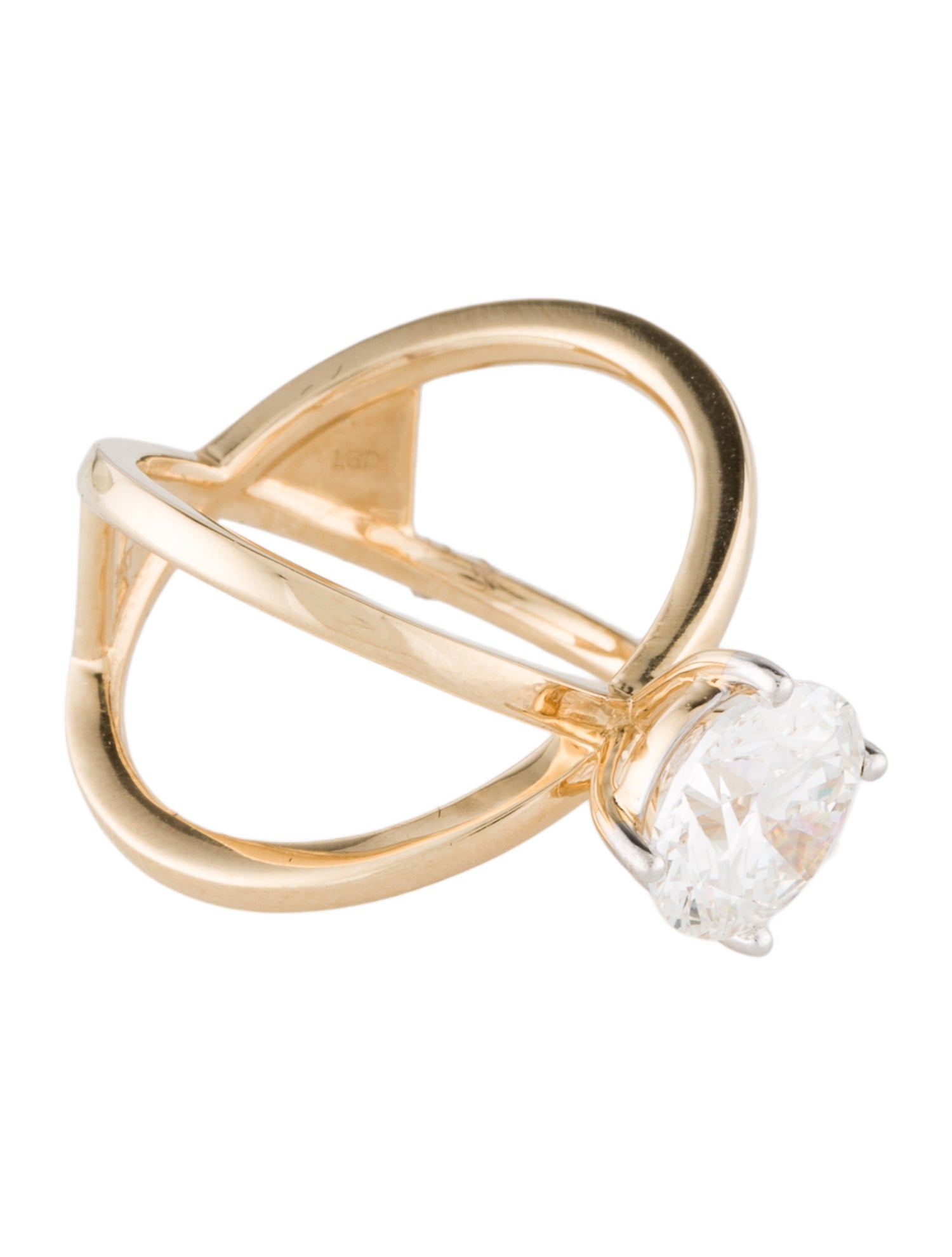 Ring 14K 2.60ct Lab-Grown Diamond Criss Cross Cocktail Ring