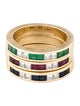 Ring 14K Ruby, Sapphire & Emerald Stacking Band Set