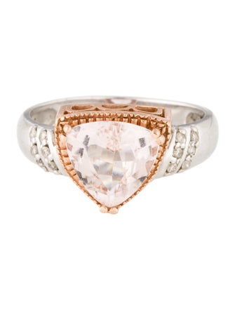 Ring 14K 2.85ct Morganite & Diamond Cocktail Ring
