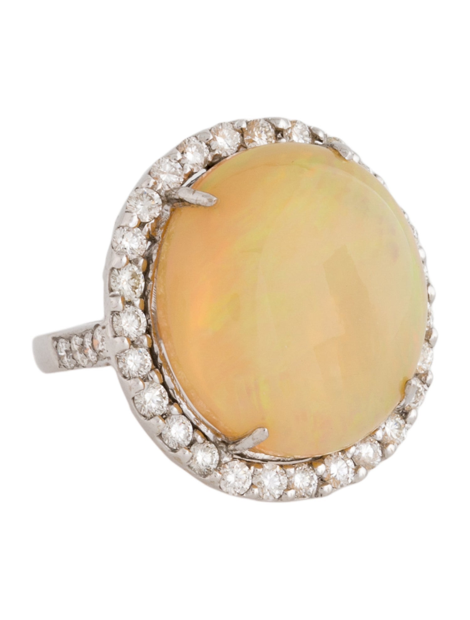 Ring 18K 14.81ct Opal & Diamond Cocktail Ring