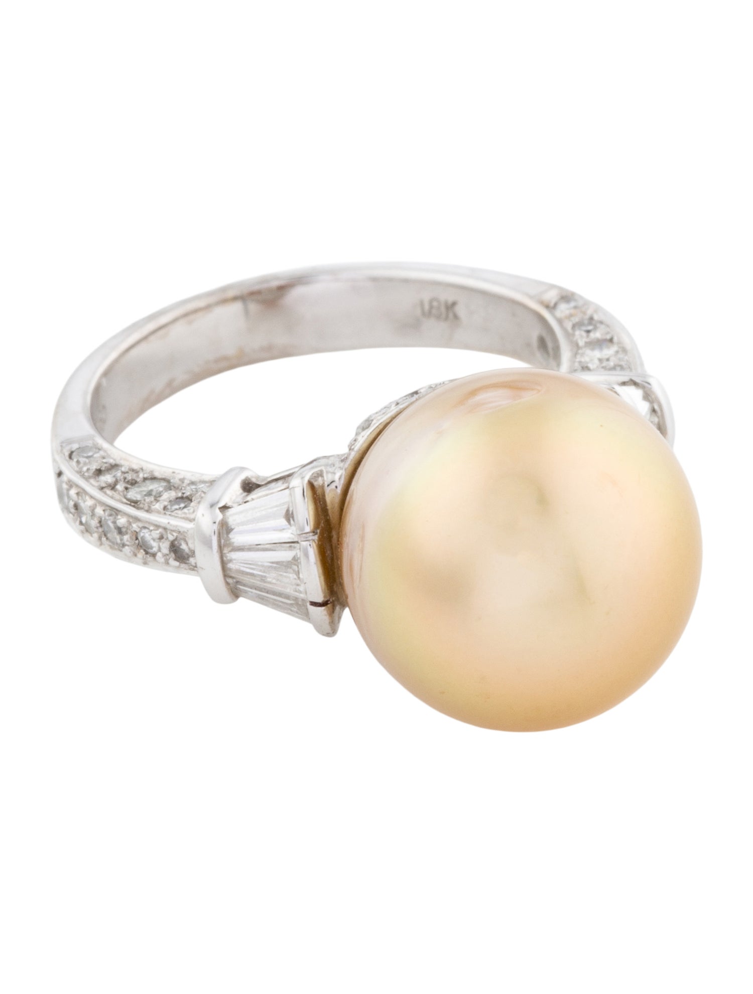 Ring 18K Pearl & Diamond Cocktail Ring