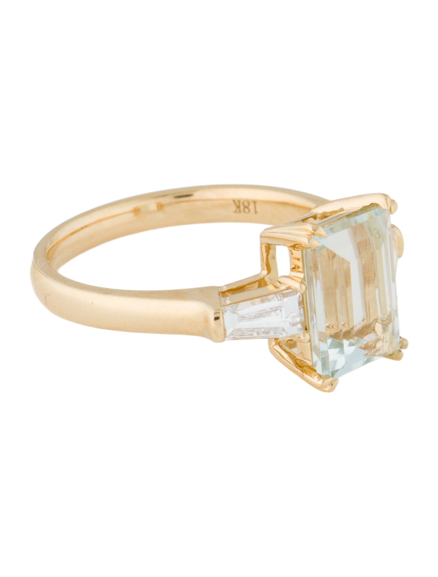 Ring 18K 2.21ct Aquamarine & Lab-Grown Diamond Cocktail Ring