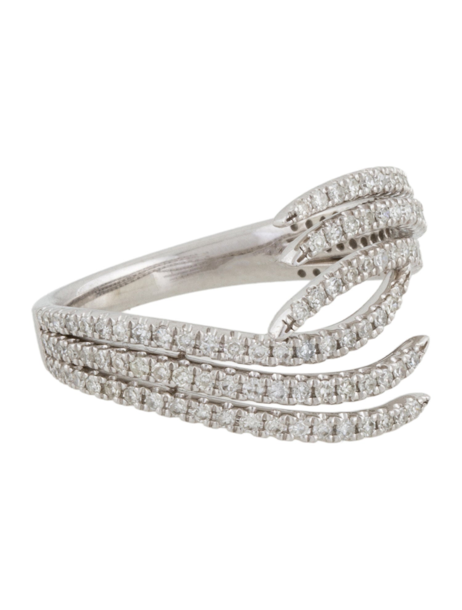 Ring 14K Diamond Claw Bypass Band