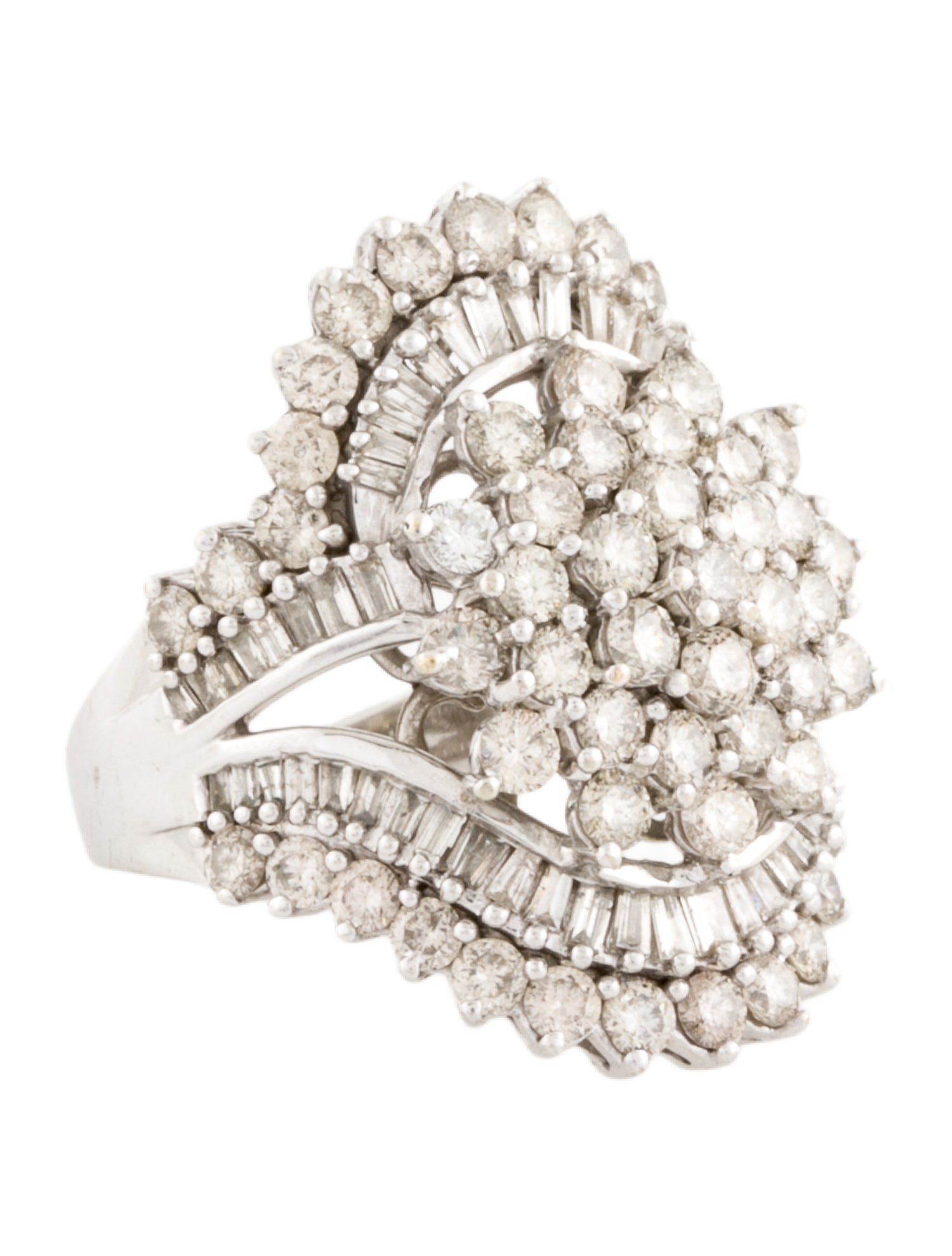 Ring 10K 3.54ctw Diamond Cocktail Ring