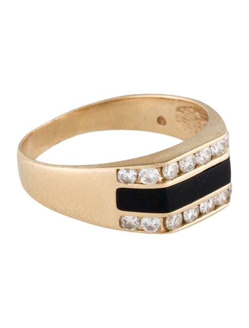 Ring 14K Onyx & Diamond Signet Ring