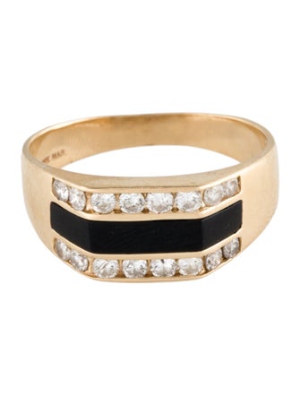 Ring 14K Onyx & Diamond Signet Ring