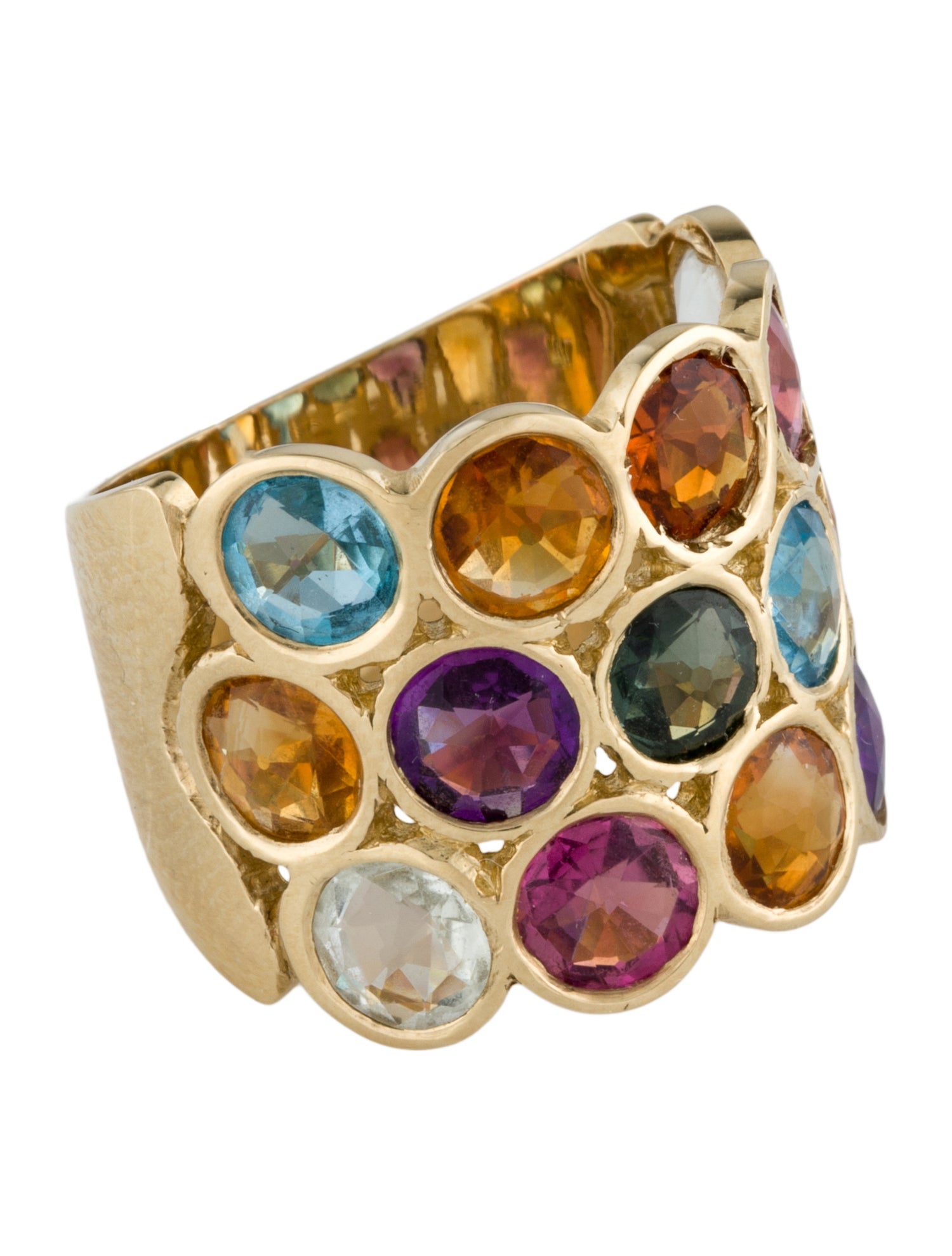 Ring 14K Multi-Stone Cocktail